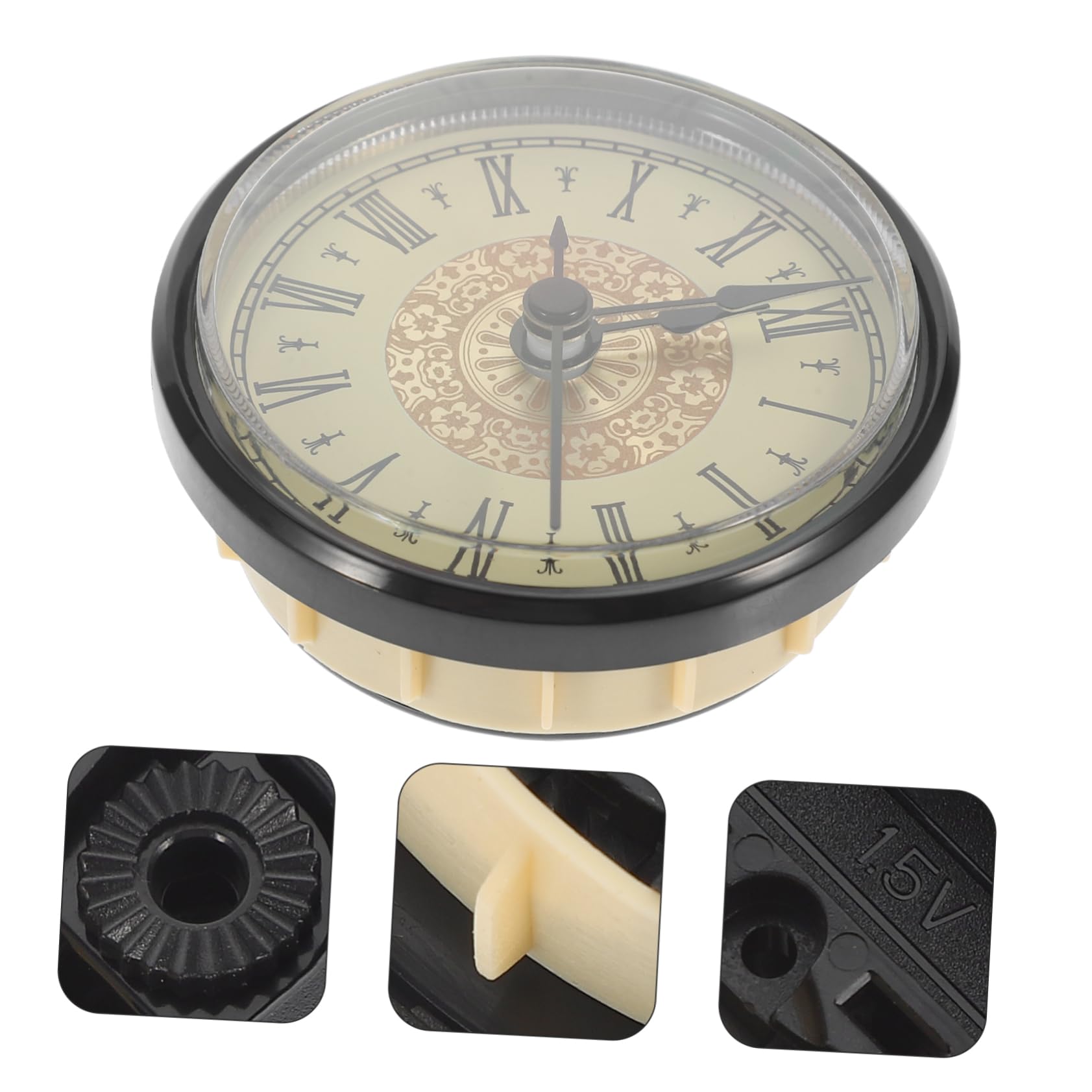 MAGICLULU 5 Stück Vintage DIY Uhrwerk mit Romanischen Ziffern Inlaid Clock Head Präzise Zeitmessung für Selbstgemachte Langlebig