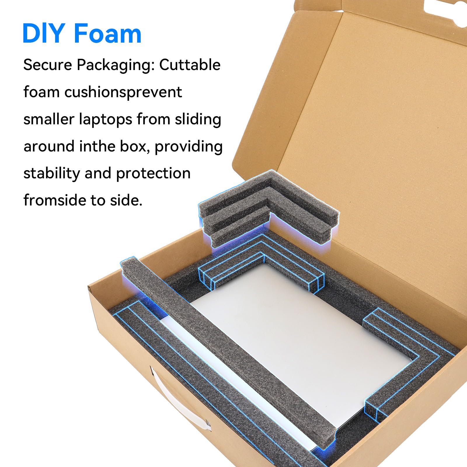 Cajas de envío para laptop con espuma, cajas de cartón medianas, cajas de embalaje para laptop de 10 a 17 pulgadas, tablet PC