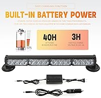 Vista 3 de BooYu Barra de luces estroboscópicas de emergencia de policía roja/azul de 19 pulgadas para camiones/vehículo/coche, mini faro de advertencia