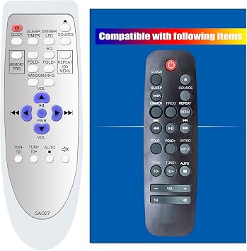 Replacement Remote Control for Muse M-70-DBT & GrundigWMS 3000 BT DAB+ MF 2050 BT DAB+ Stereo Micro CD Audlo System MP3 Player