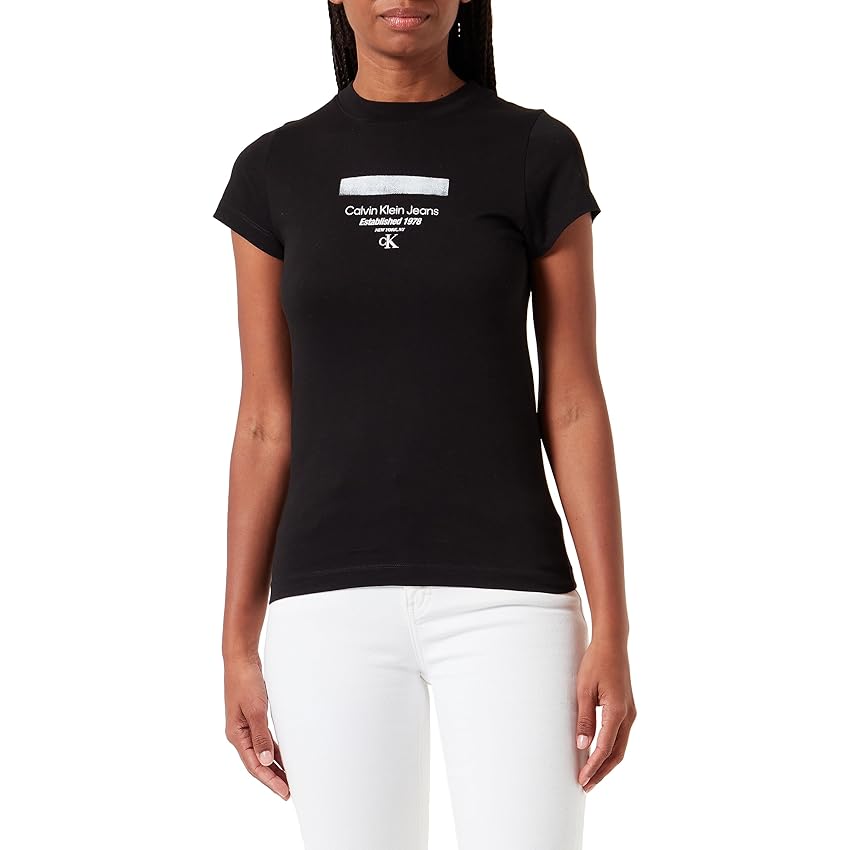 Immagine del prodotto Calvin Klein Jeans STRIPE LOGO MODERN STRAIGHT TEE, Donna, Ck Black, M