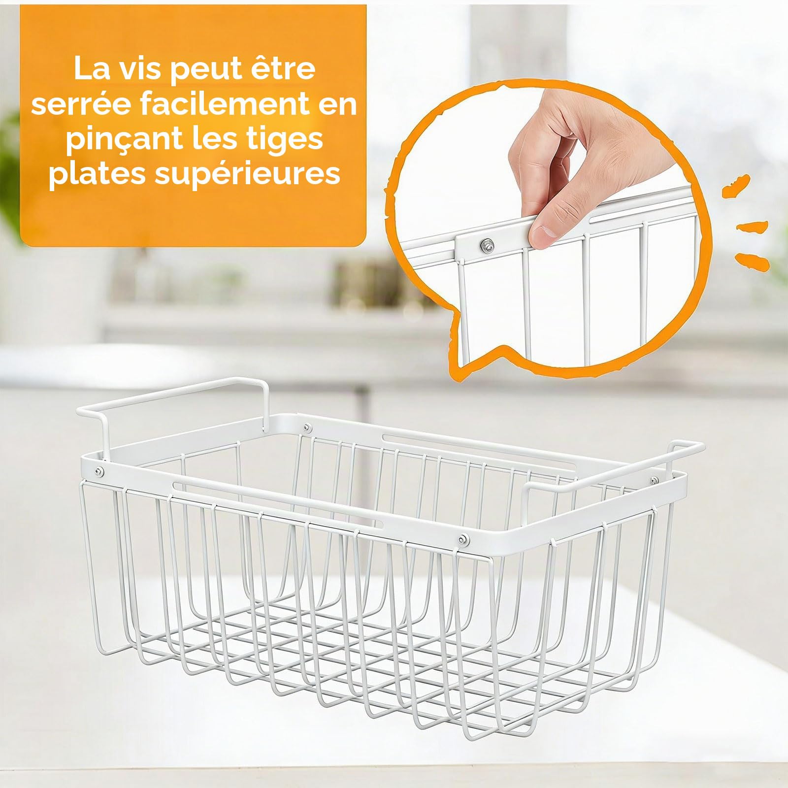BigKing 2 PCS panier congelateur coffre extensible, organiseurs congélateur | extensible, longueur réglable de 39 à 59,5 cm, panier pour congélateur avec poignées, panier de rangement peu encombrant