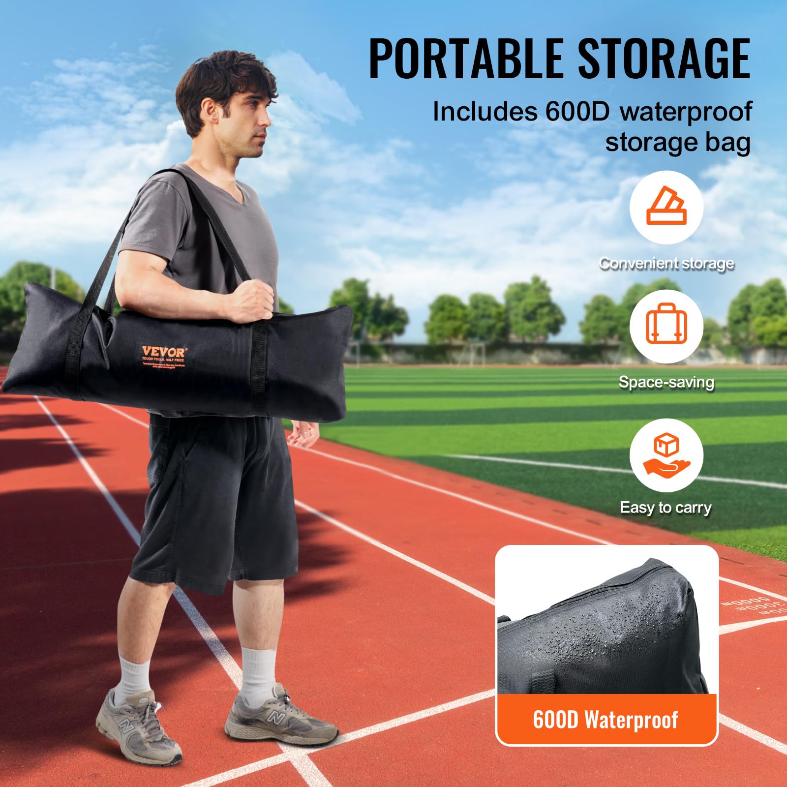 VEVOR Barricade Backstop Rete, Barriera sportiva per palloni, attrezzatura portatile per pratica con borsa per il trasporto, schermo di protezione per baseball, softball, lacrosse, calcio, hockey,