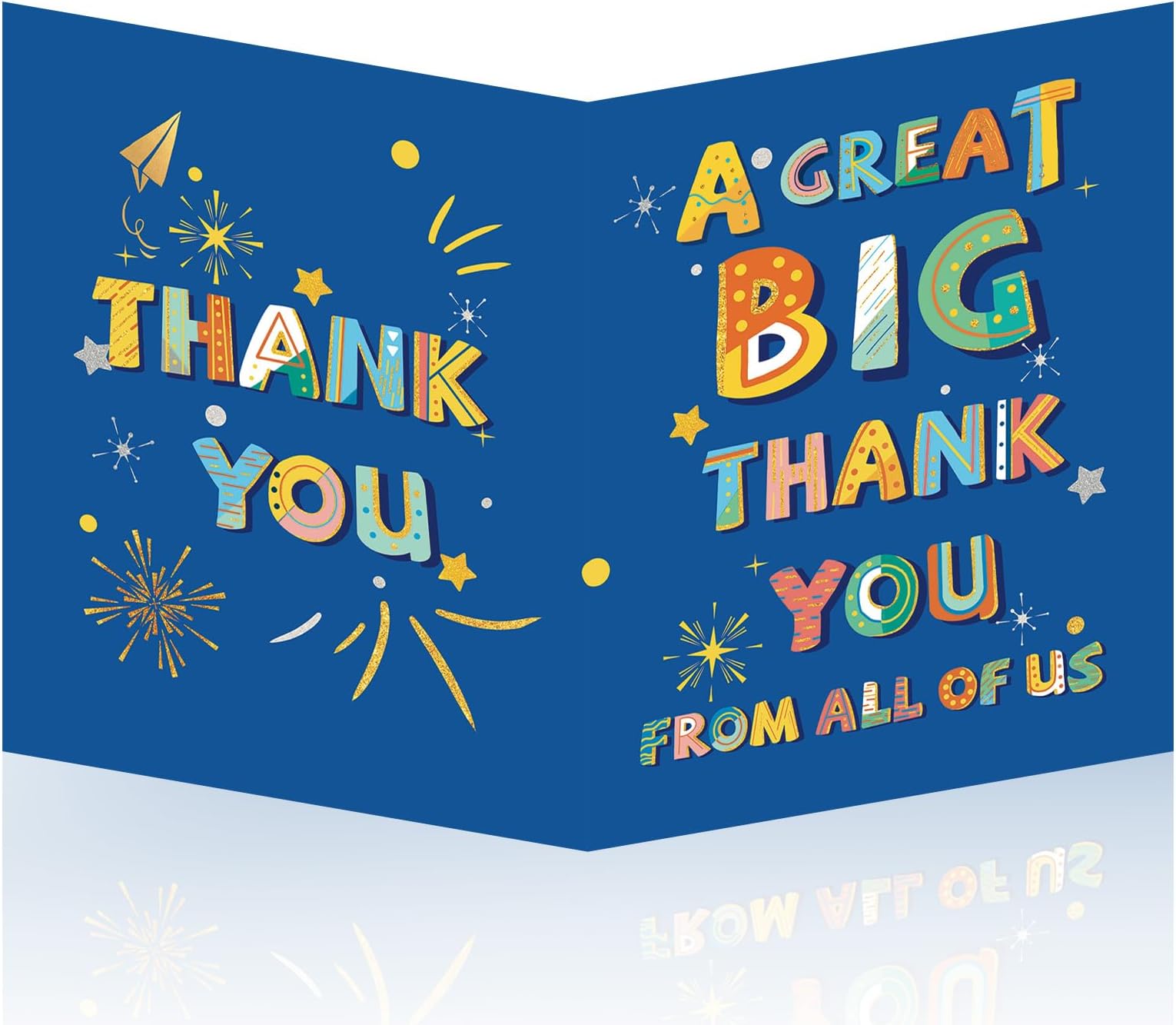 HOMANGA Large Thank You Card, 13.8 x 21.6 Inch Jumbo Blue