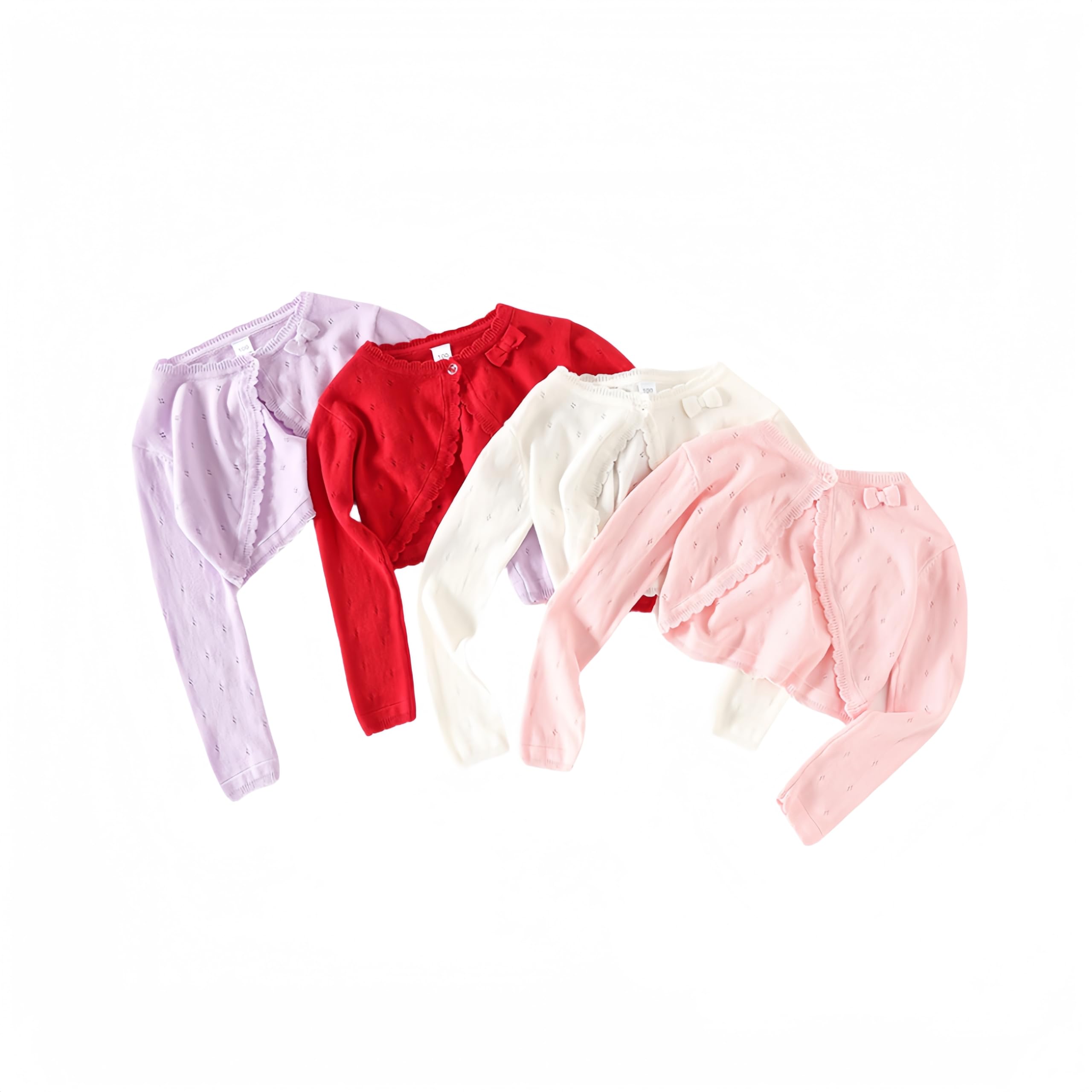 Proumhang Cardigan Bolero Shrug da Bambina Maglioni a Maniche Lunghe in Cotone Scialle a Un Bottone Giacca Felpa Cappotti Vestito Chlidren Coprire per 3-10 Anni