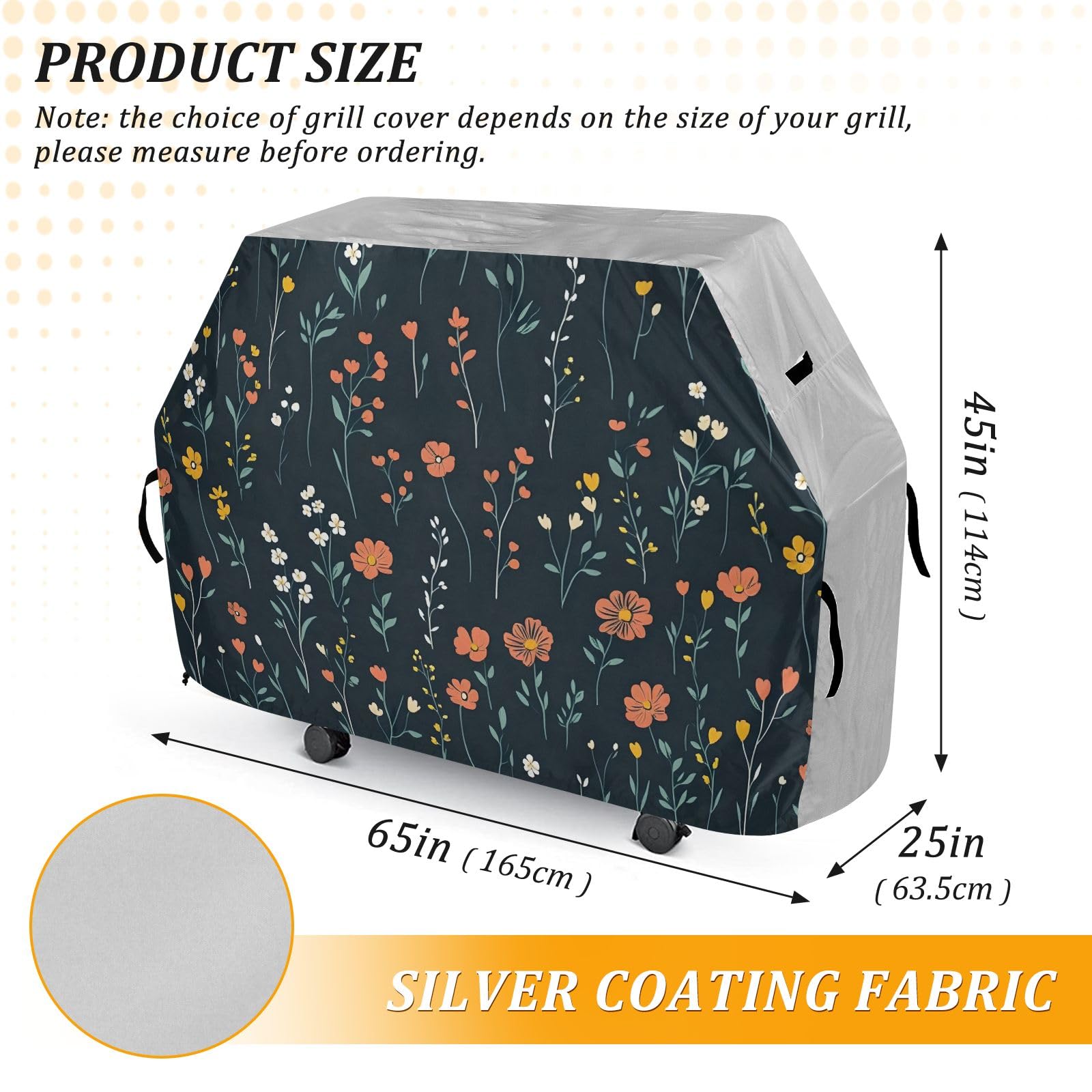 Florals - Copertura per barbecue, impermeabile, resistente, per esterni