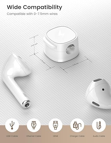 Miniatura 9 de Clips magnéticos para cables bloqueo 1s, organizador de cables adhesivos para mesita de noche, paquete de 6 clips de gestión de cables de