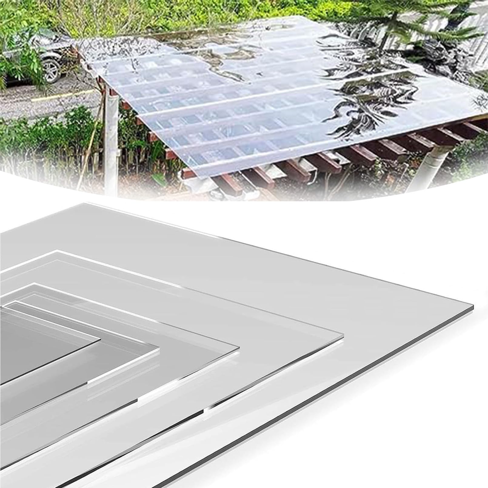 plancha metacrilato transparente(esp:1.2mm),paneles de policarbonato para invernaderos,Resistencia al calor,Excelente transmisión de luz,Protección UV,para ventanas de cobertizo,Vitrina