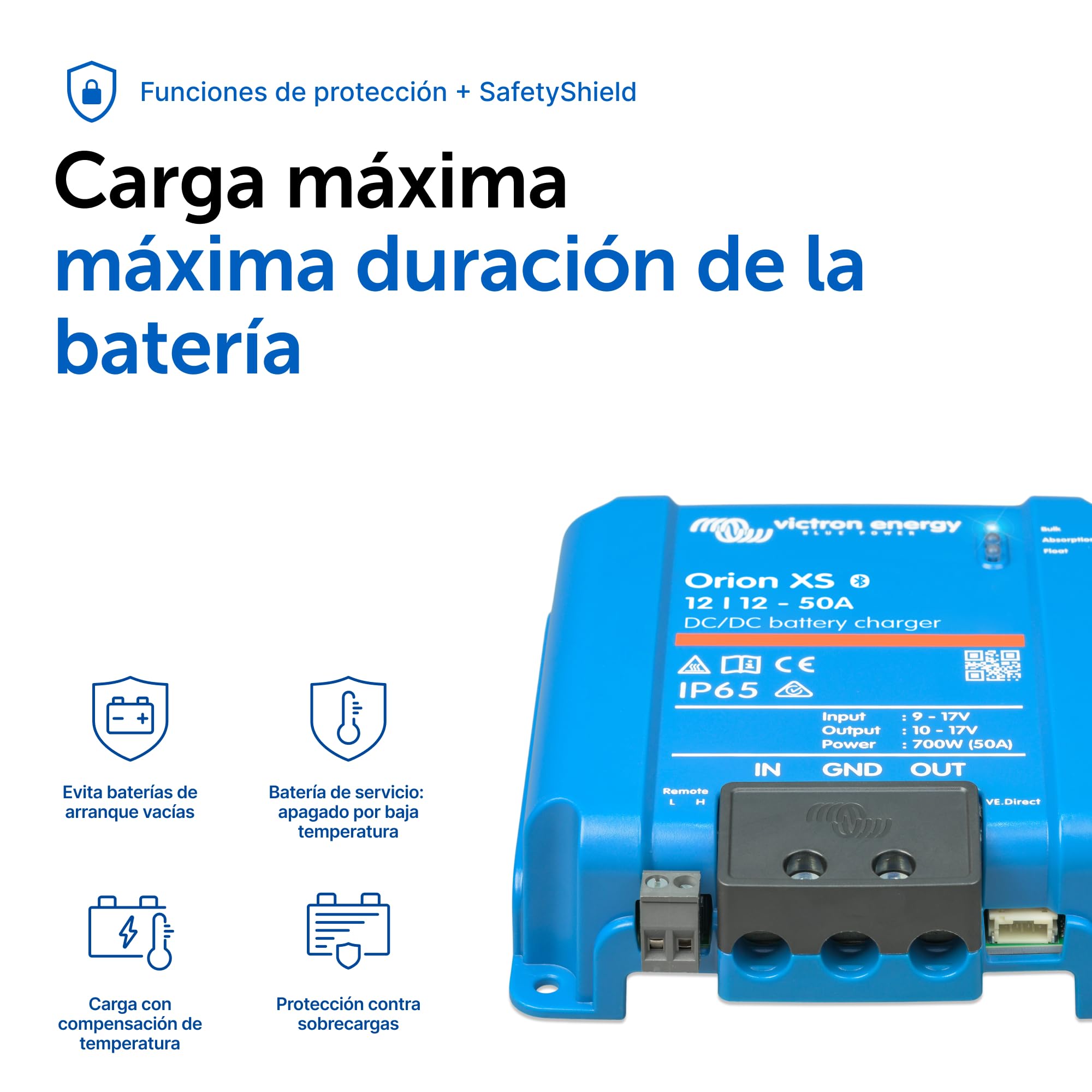 Victron Energy Orion XS Cargador de Batería CC-CC 12/12-Voltios 50 Amperios