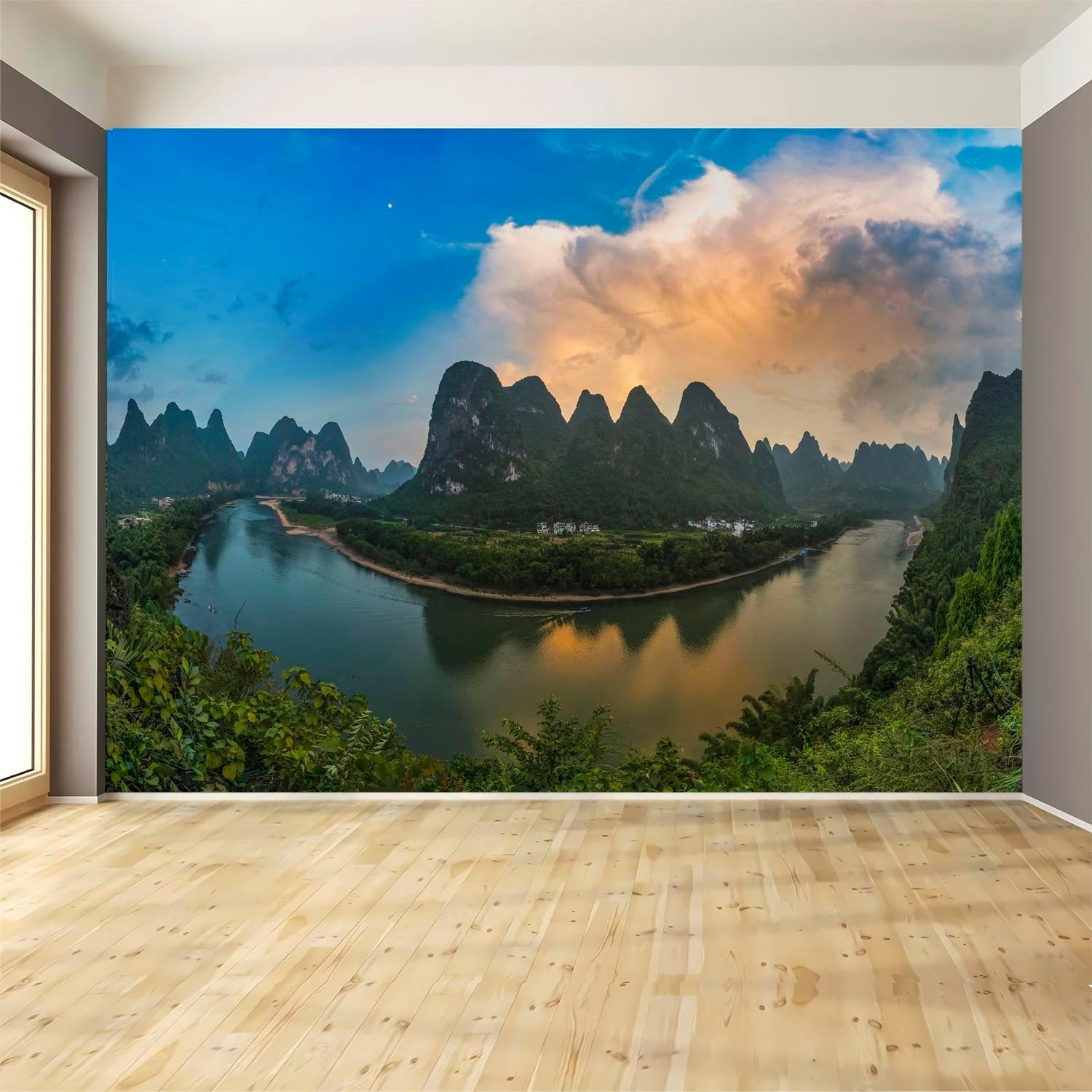 Papier peint panoramique montagne 300x210 cm poster geant mural salon a.4948
