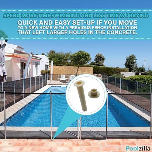 Miniatura 3 de Poolzilla Juego de 5 fundas y tapas grises para valla de seguridad de piscina, compatible con valla de piscina salvavidas  Diámetro base de 58