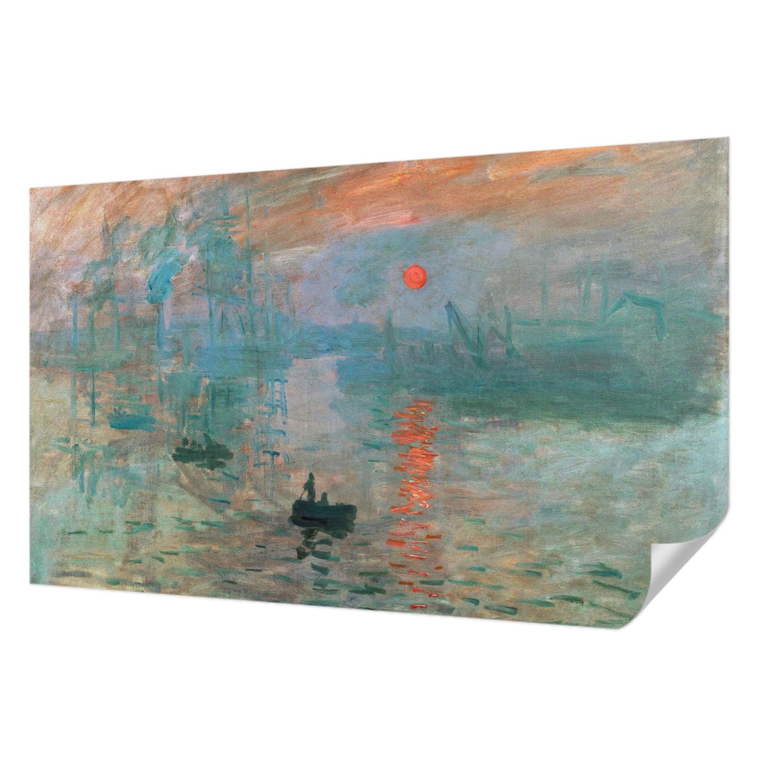 Paysage portuaire pour salon : grand décor mural adhésif haute qualité 416x254