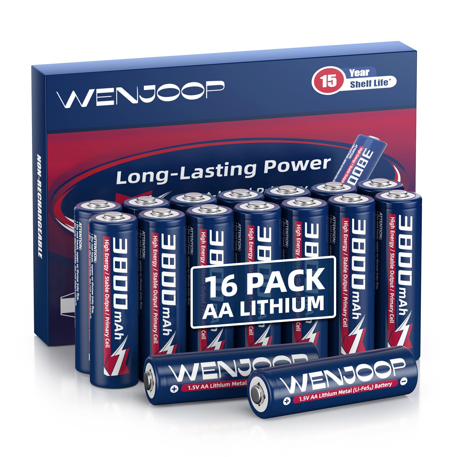 WENJOOP Lithium AA 16-Pack
