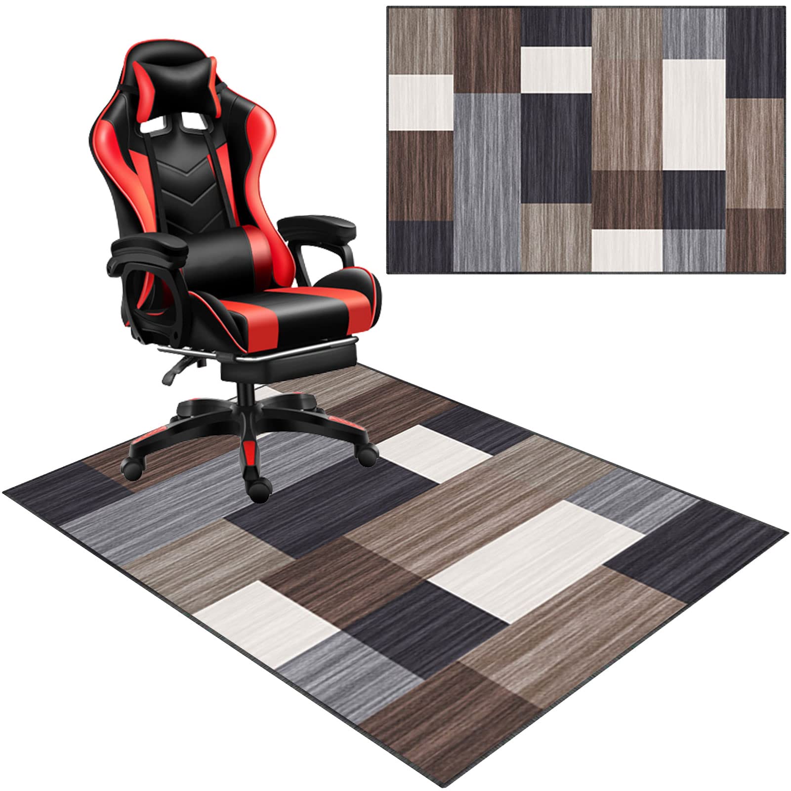 EYZO Stoelmat Rond 80 cm - Bureaustoelmat Gaming Stoelmat - Vloerbeschermingsmat Voor Tapijt En Hardhouten Vloer - Tapijtstoelmat Voor Bureaustoel Vloermat Antislip Voor Thuiskantoor Gamingkamer