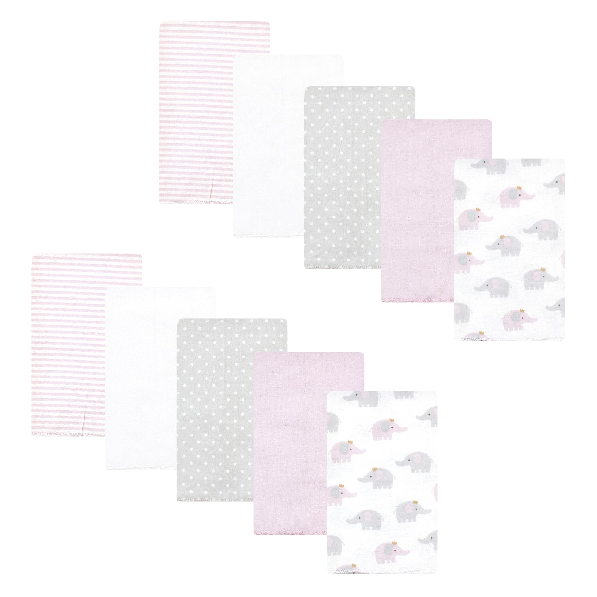 Hudson Baby Pack de 10 piezas de ropa de franela de algodón para bebé, diseño de elefantes, talla única