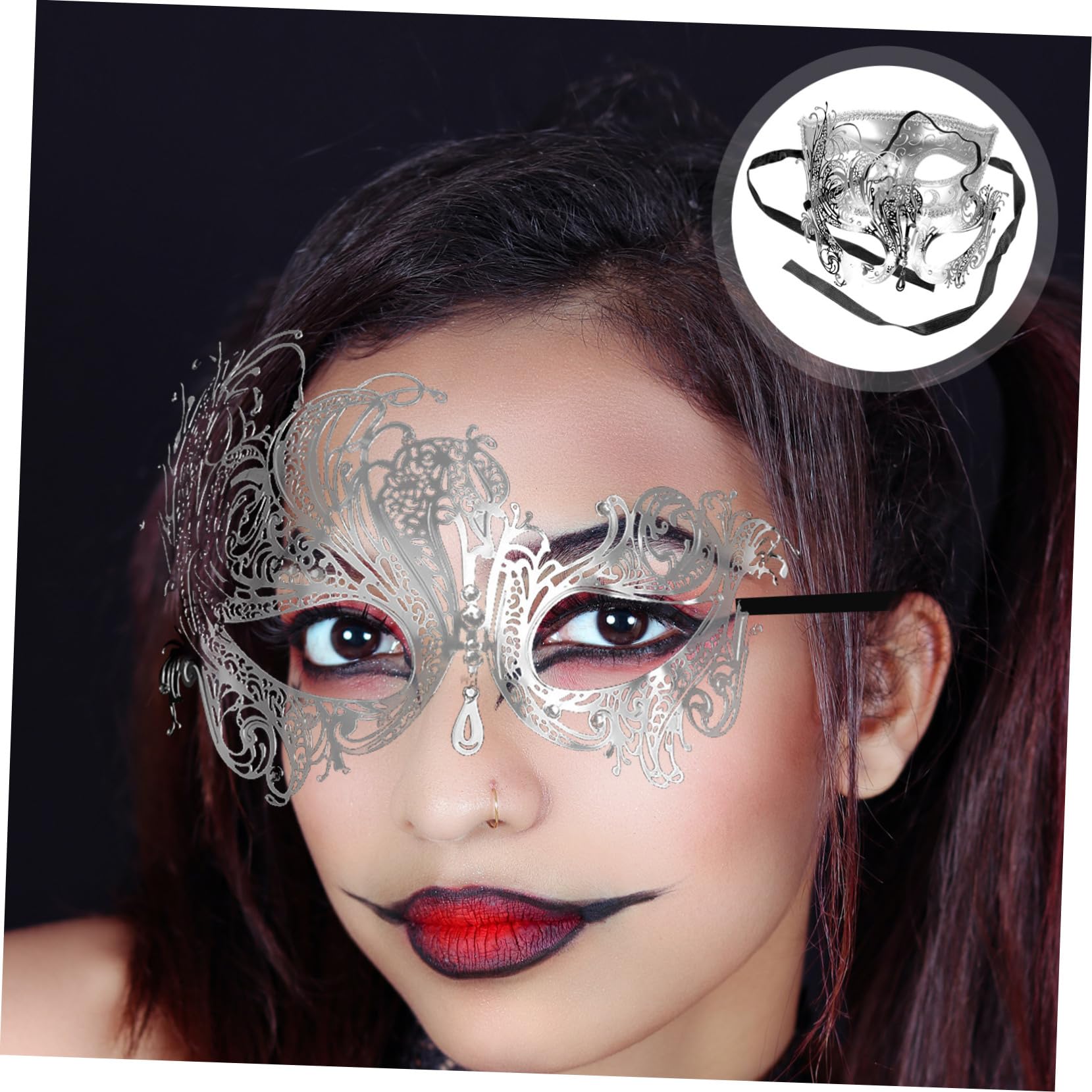 Healeved 10 Pièces Masque de Cosplay avec Lot de Masques Décoratifs pour Couples Accessoire de Fête et Halloween pour Événements de Danse et à Thème