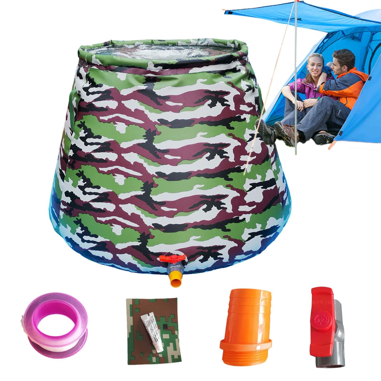 Depósito De Agua Plegable Y De Espesor Reforzado | Tanque Plegable Para La Recogida Y El Almacenamiento De Agua De Lluvia Para Camping, Senderismo, Mochilerismo,