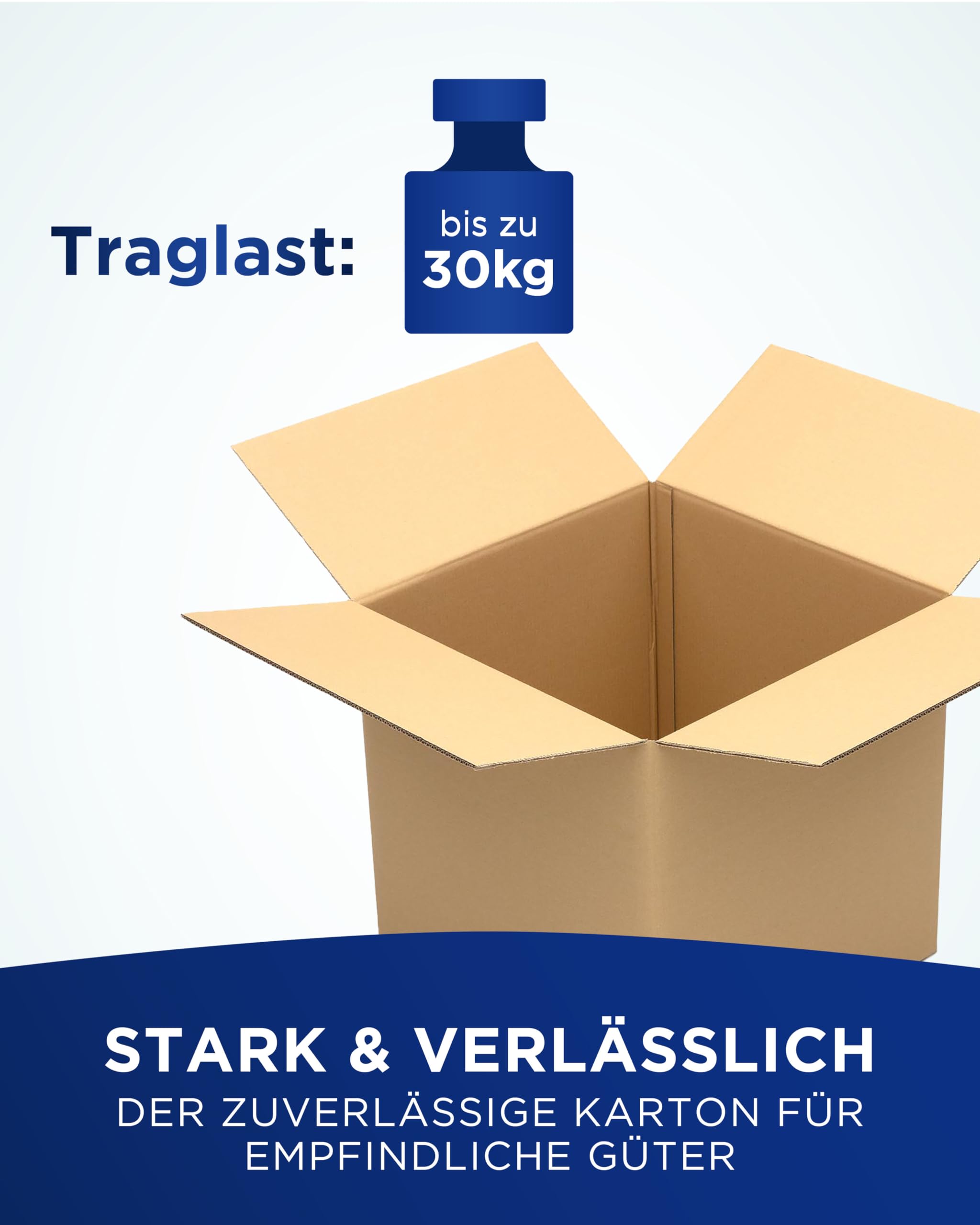 KK Verpackungen Versandkartons 500 x 500 x 500 mm Braun 2-wellig (Innenmaß 486 x 483 x 474 mm) | 10 Stück, Faltkartons Kartons für Versand als DHL Paket Hermes Paketklasse L DPD GLS Paketklasse XL