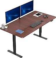 Vista 91 de VIVO DESK-KIT-1B7N-36 - Escritorio eléctrico de pie rústico de 71 x 36 pulgadas, ajuste de altura de memoria, serie 1B, marco negro con parte