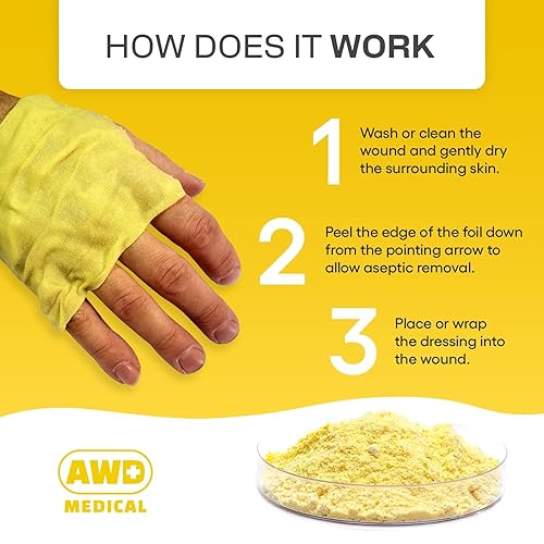 Miniatura 4 de AWD Medical Xeroform - Aderezo de vaselina  Almohadilla de gasa no adherente  Parche de gasa de malla fina estéril  Suministros para el cuidado de