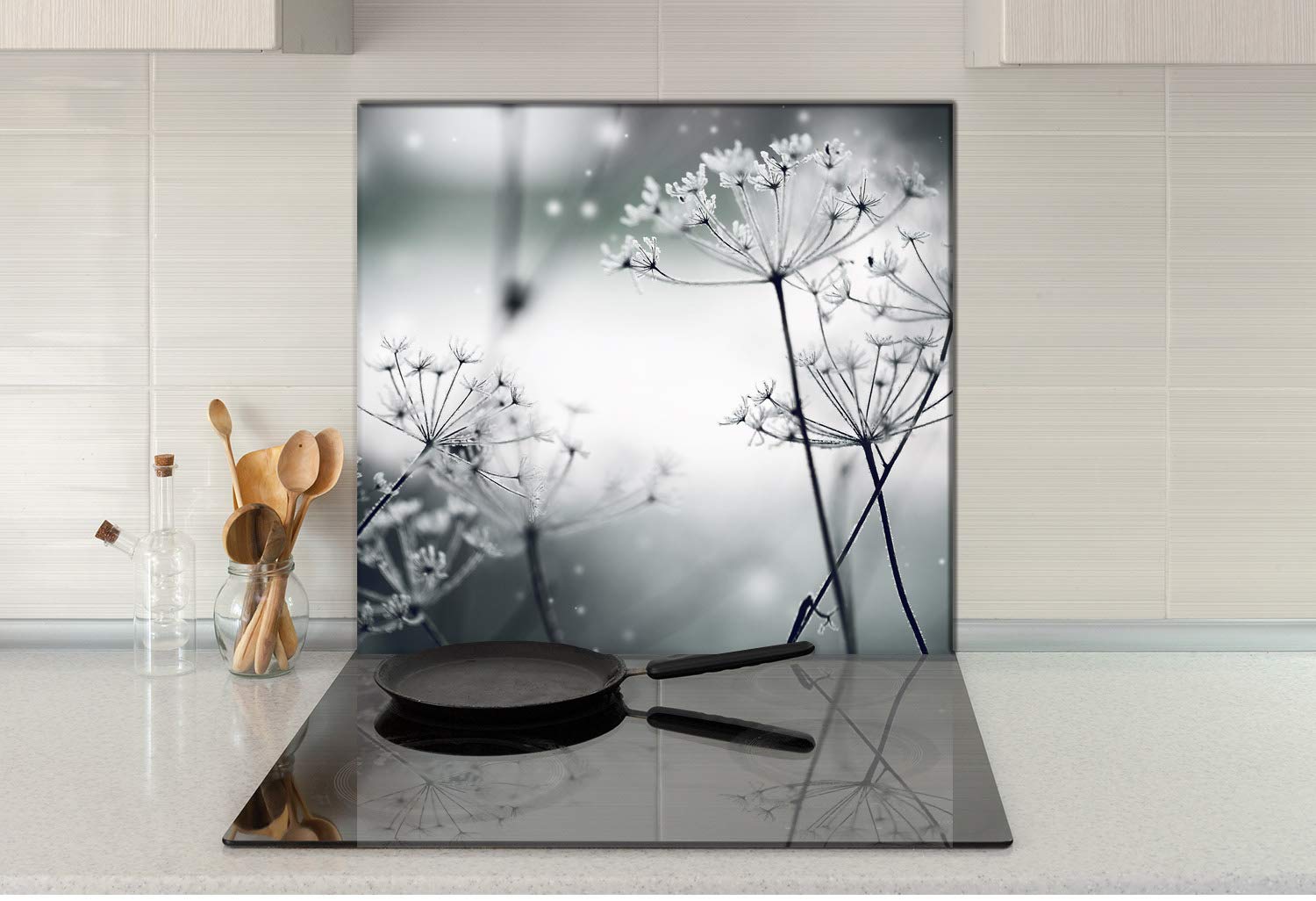 Paraschizzi per Cucina Trasparente 100x50 cm in Vetro Temperatocod mxl