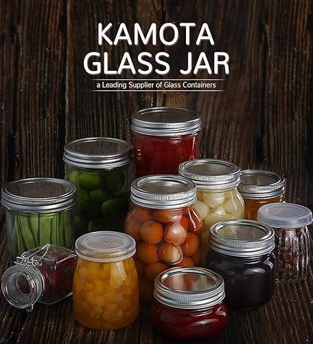 Miniatura 7 de KAMOTA Tarros Mason de 16 onzas con tapas y bandas regulares, ideales para mermelada, miel, recuerdos de boda, regalos de ducha, tarros de especias
