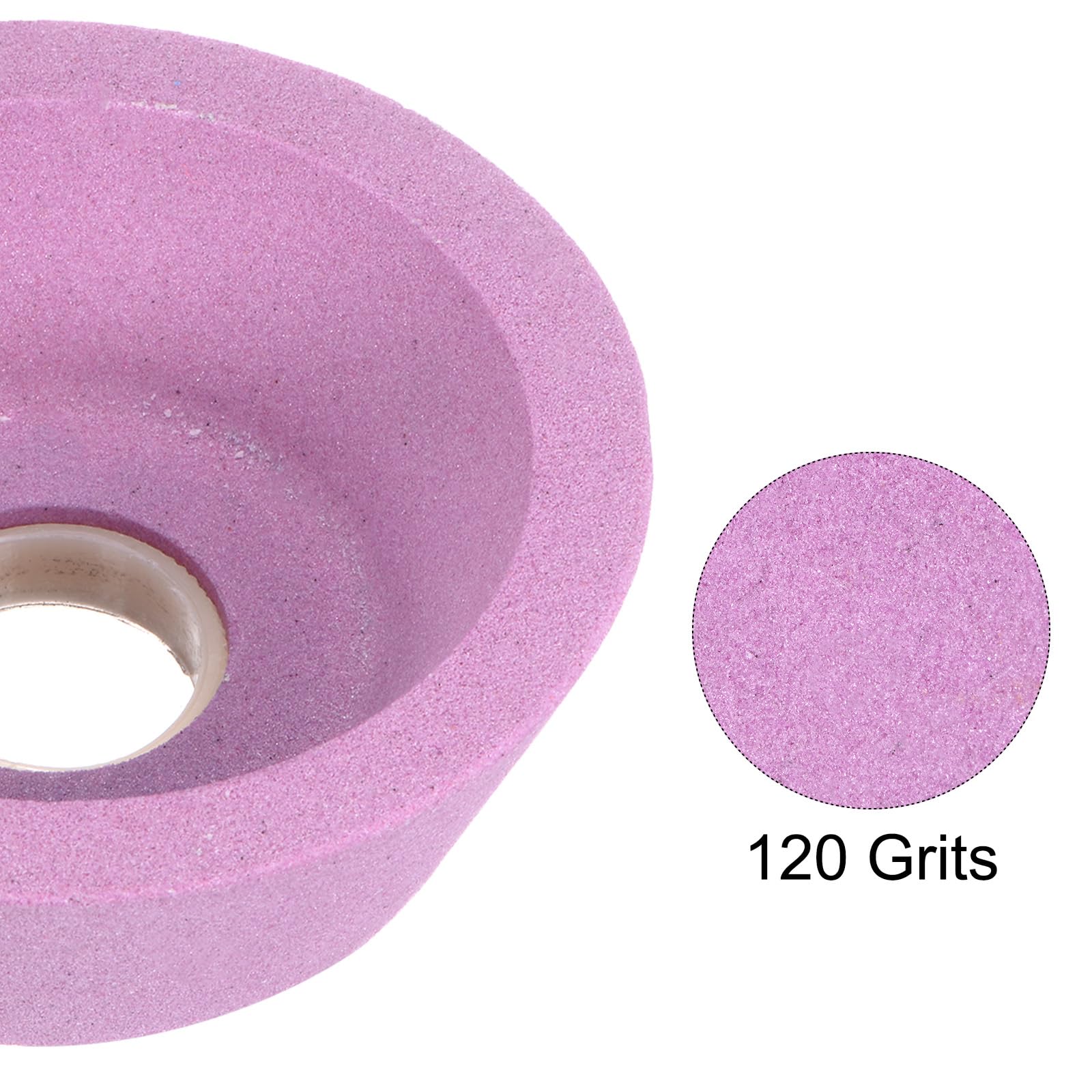 QUARKZMAN Mola a Tazza Svasata da 5 Pollici, Grana 120, Ossido di Alluminio Rosa, Utensili in Ceramica per Rettifica Superficiale Pa