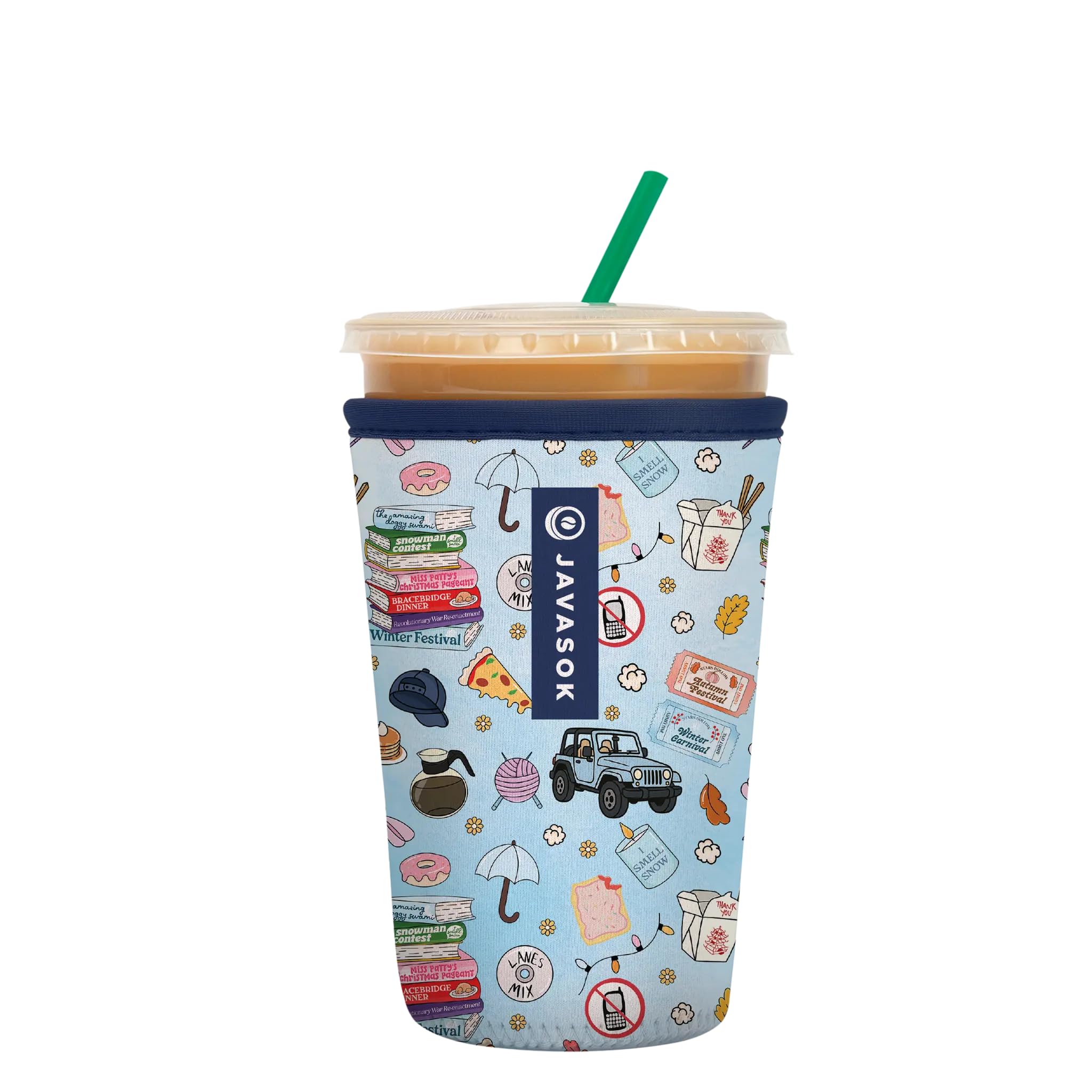 Sok It JavaSok Iced Coffee &amp; Cold Soda Insulated Neoprene Cup Sleeve (Fast Talker, Medium: 22-28oz)