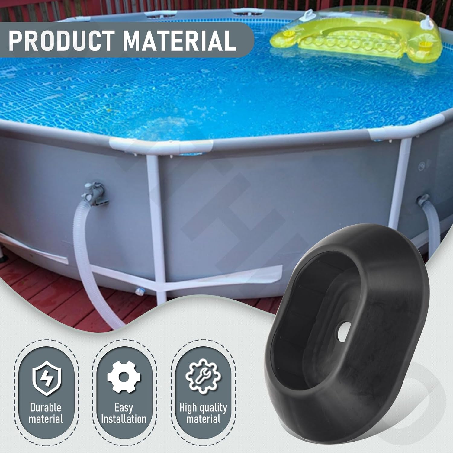 AMTHKNO 4 Pack 12465 Leg Cap Replacement Compatible with in-tex 14ft 15ft 16ft Round Prism Frame Pools, Fits 28721EH, 28969EH, 26719MW, 26719W, 26739W, 26733EH, 26735EH, 26739MW Models