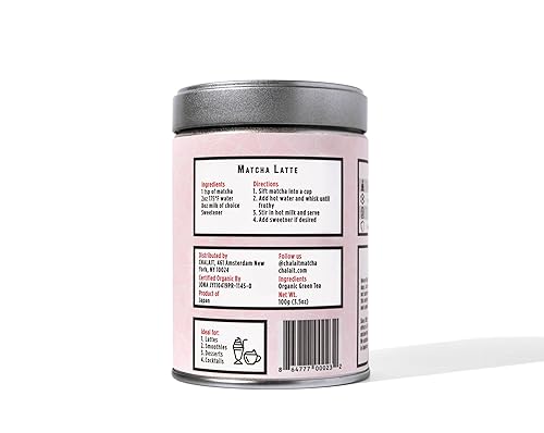 Miniatura 3 de Chalait Matcha orgánico multiusos - Polvo de té verde matcha japonés adecuado para beber y cocinar antioxidantes energía sostenible sin aditivos sin