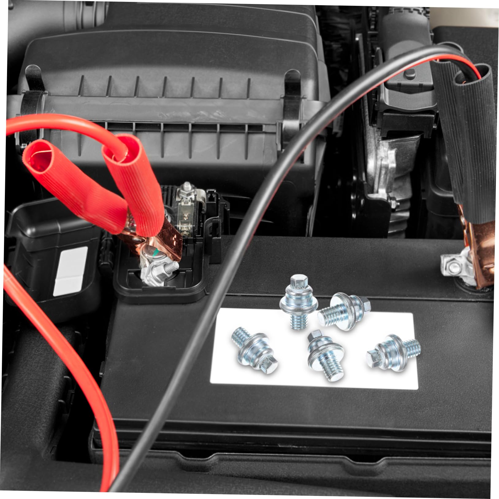 Gatuida 50piezas Terminal De Batería De Coche Juego De Tornillos Galvanizados Resistentes Al Desgaste Fácil Instalación Uso Interior y Exterior Compatible Conectores De Batería