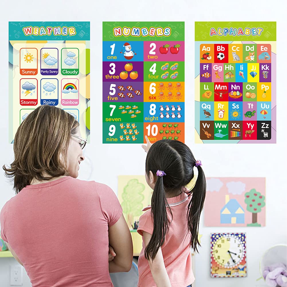 20 PCS Educational Posters for Toddlers, ABC Poster for Toddlers Wall