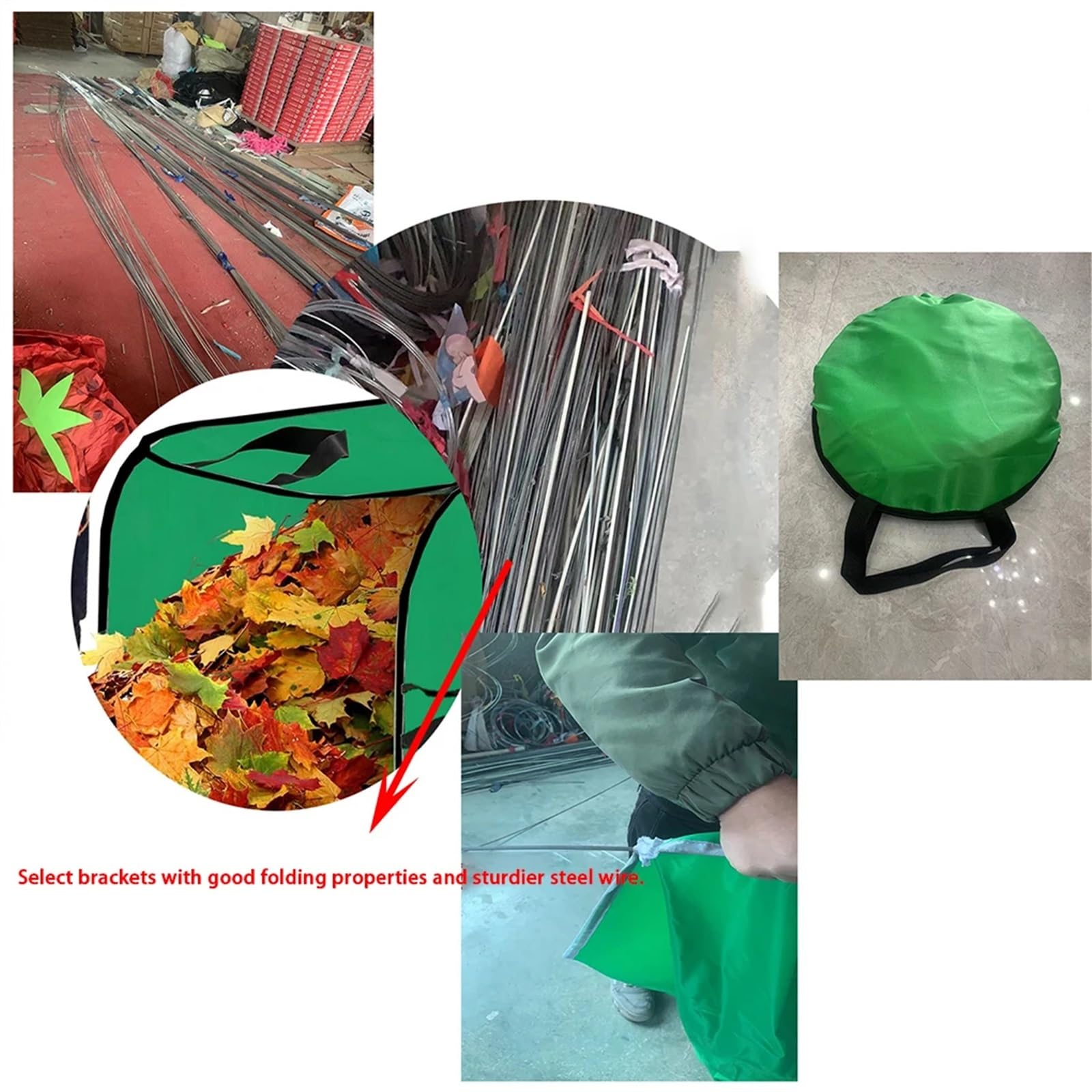 Sacos Para Escombros Bolsa de jardín plegable for recolector de hojas, basura de césped portátil con asas, saco de almacenamiento multiusos, 2 uds.