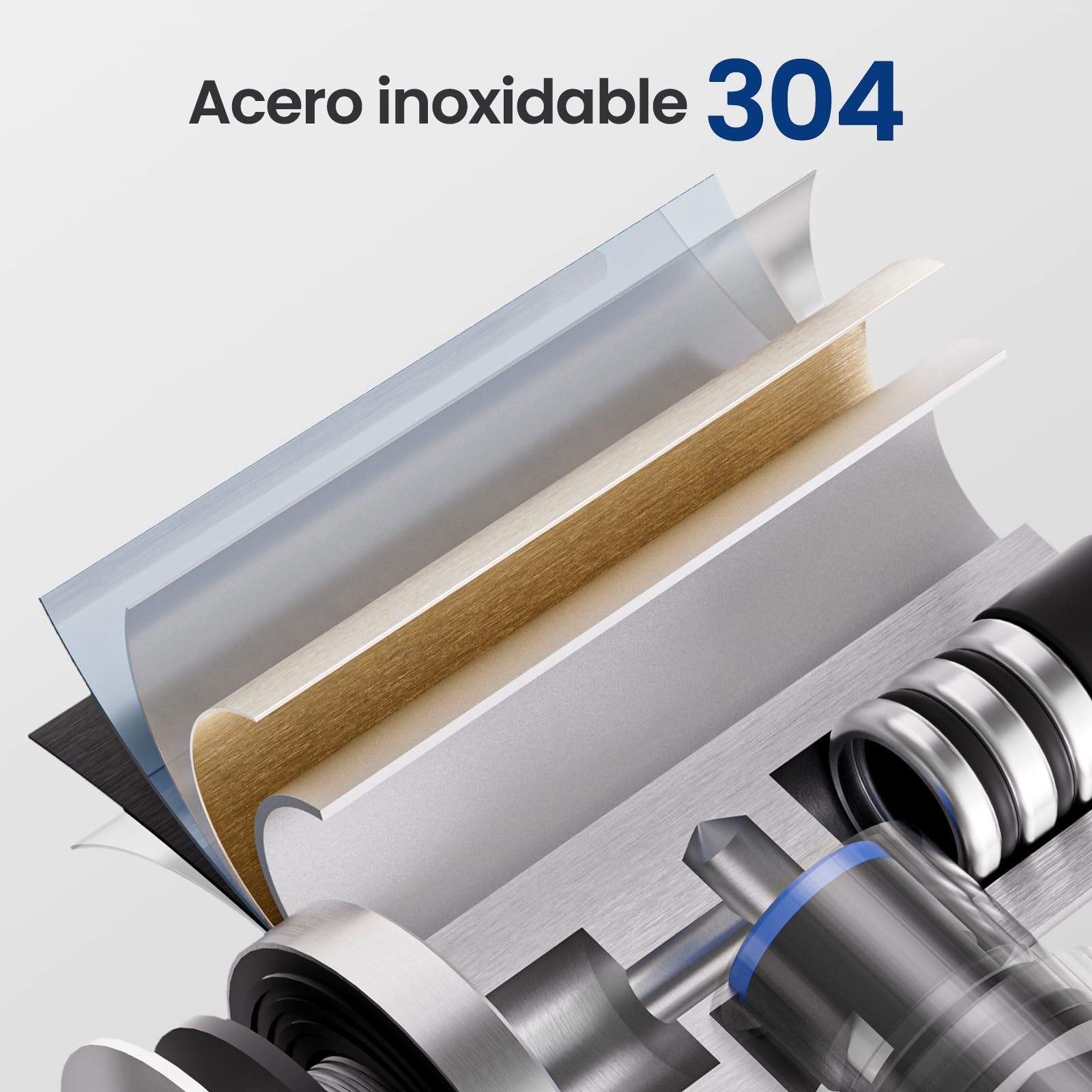 CECIPA Robinet Eau Froide En Acier Inoxydable, Robinet Pivotant à 360°, Mitigeur pour Cuisine, WC Invités, Jardin et Camping Car