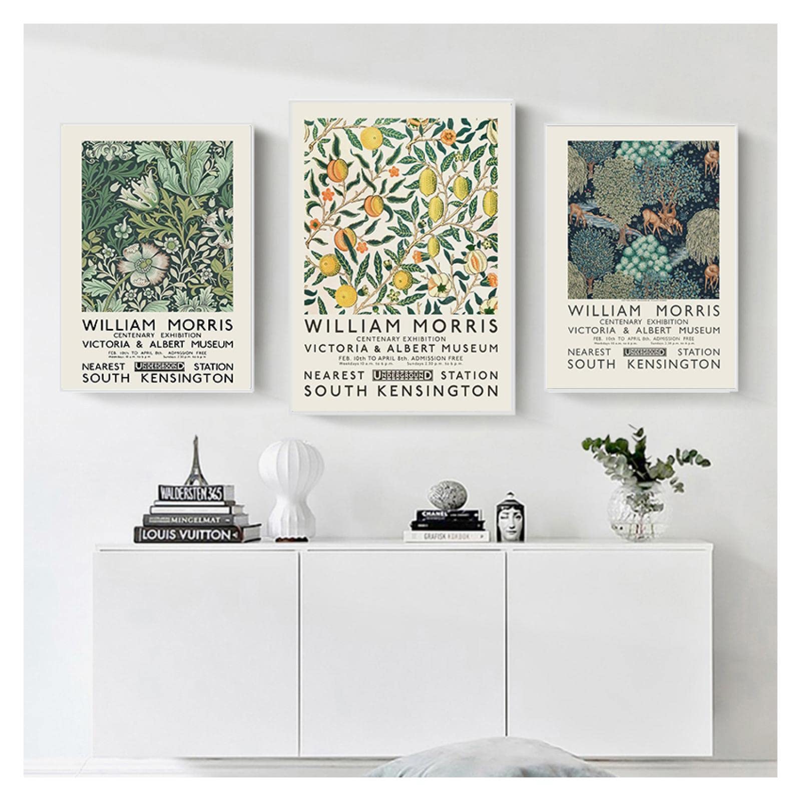 Poster della mostra del Victoria and Albert Museum London Underground Art Nouveau Pittura Wall Decor William Morris Stampa su tela 90x70cmx3pcs Frameless