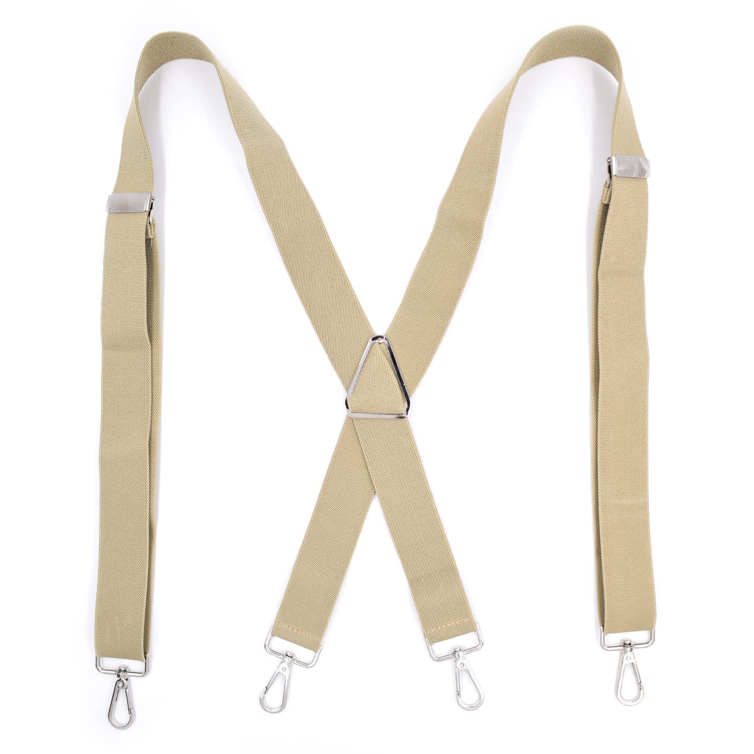 Szelki męskie， Wytrzymałe szelki X-Back 1,4 cala z karabińczykami Menu2019(Khaki)