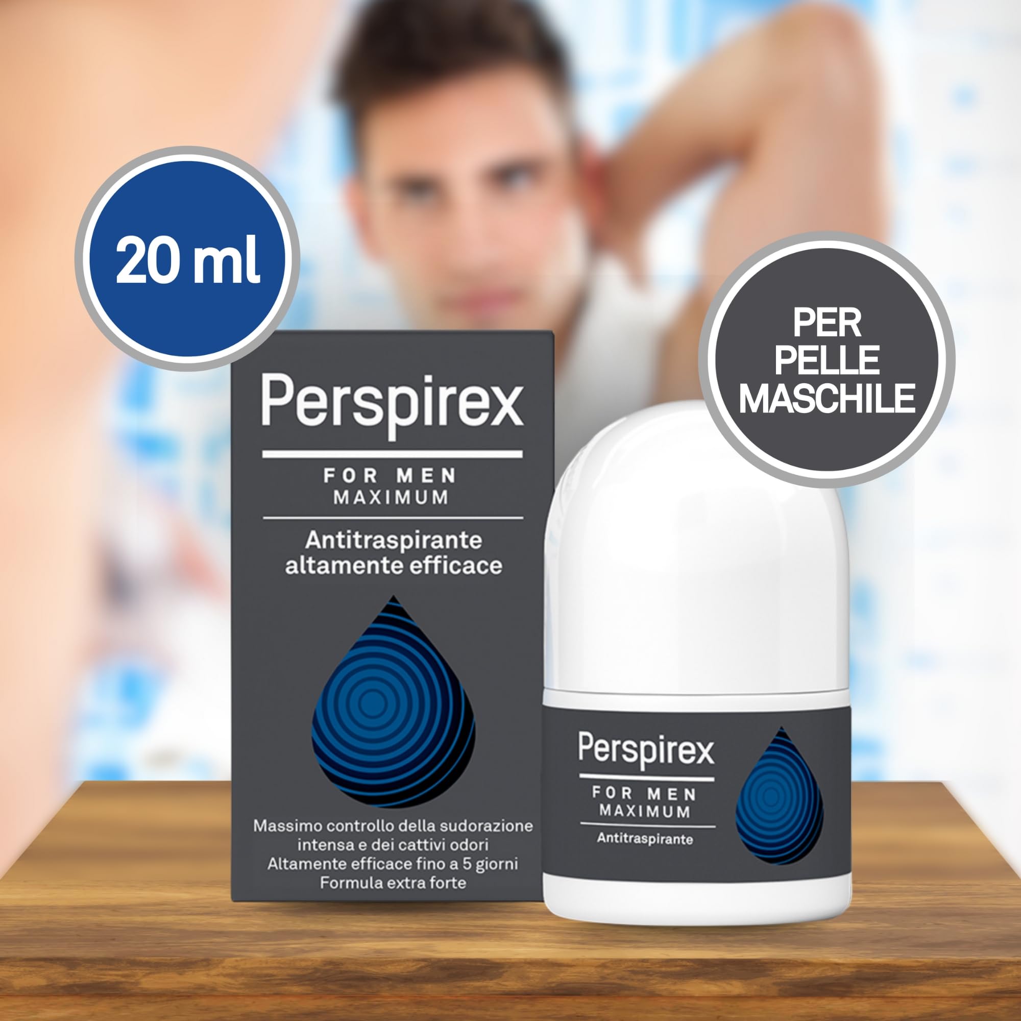 PERSPIREX Antyperspirant Roll-On 20 ml dla Mężczyzn, Skuteczny Przeciw Potowi