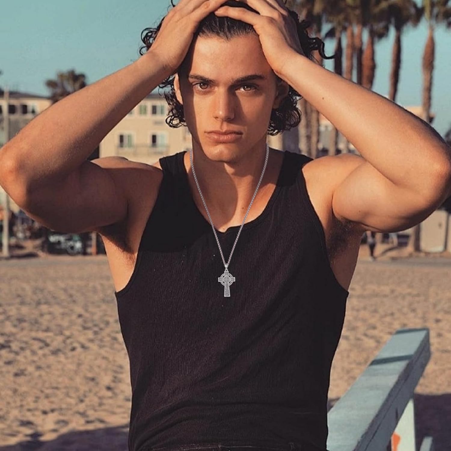 925 Sterling Silver Patron Saint Necklace Amulet Protection Pendant Religion Jewelry for Men Women With Stainless Steel Chain and Gifts Box - Image 3