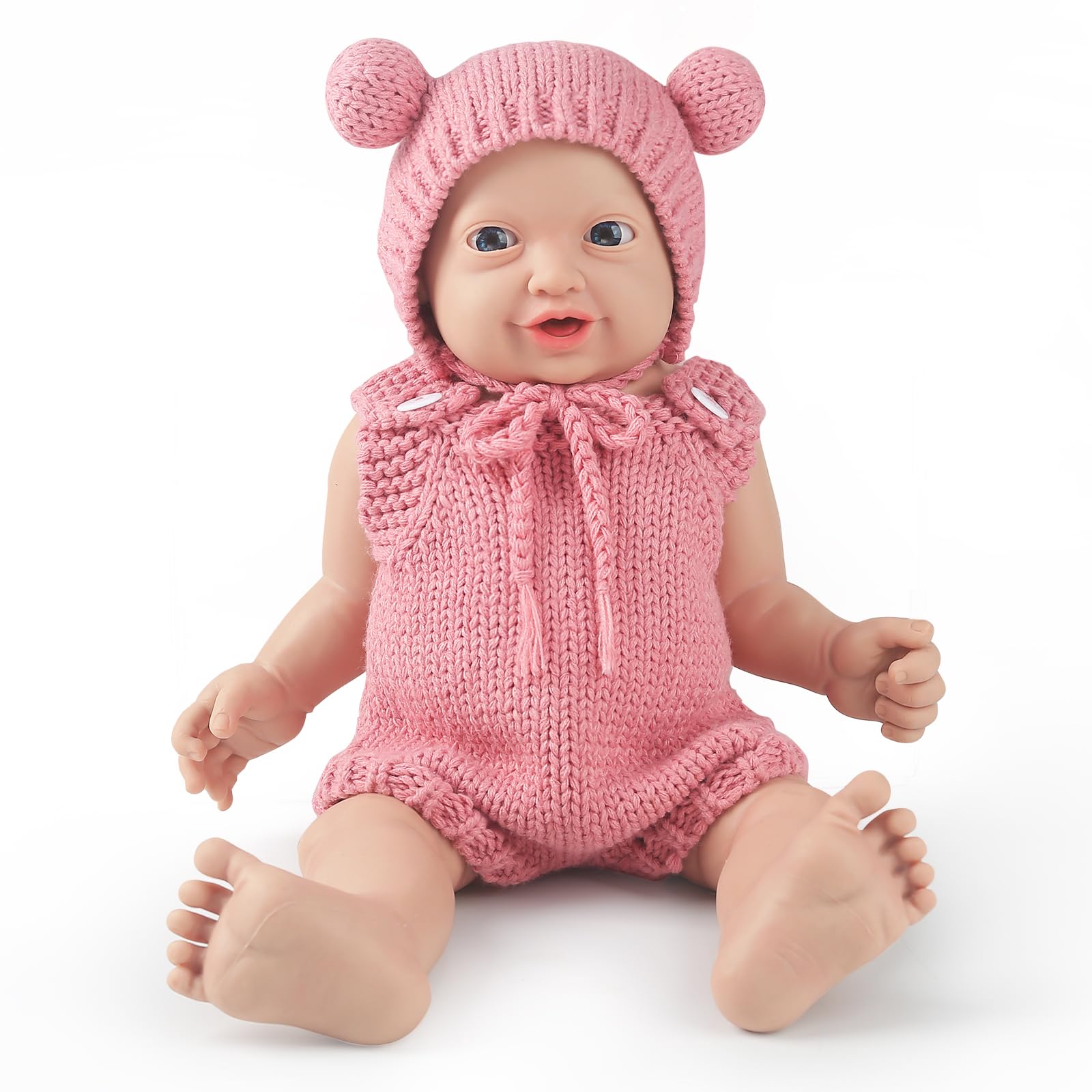 Vollence 12 inch Full Body Silicone Baby Dolls That Look Real Lifelike Realistic Reborn Real Platinum Solid Silicone Baby Dolls - Girl