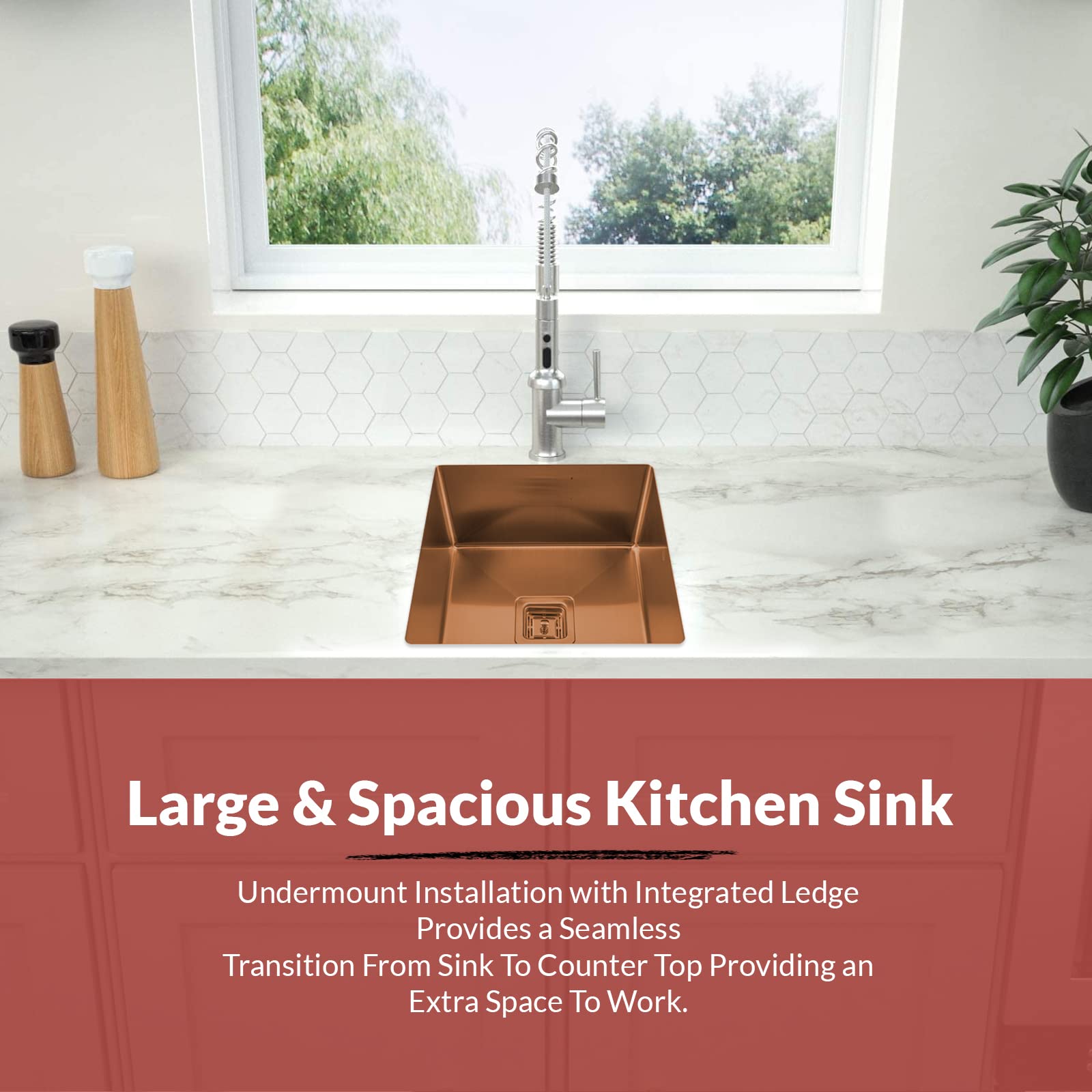 14 Round Polished Copper Hammered Copper Bar & Prep Sink - 2 Drain