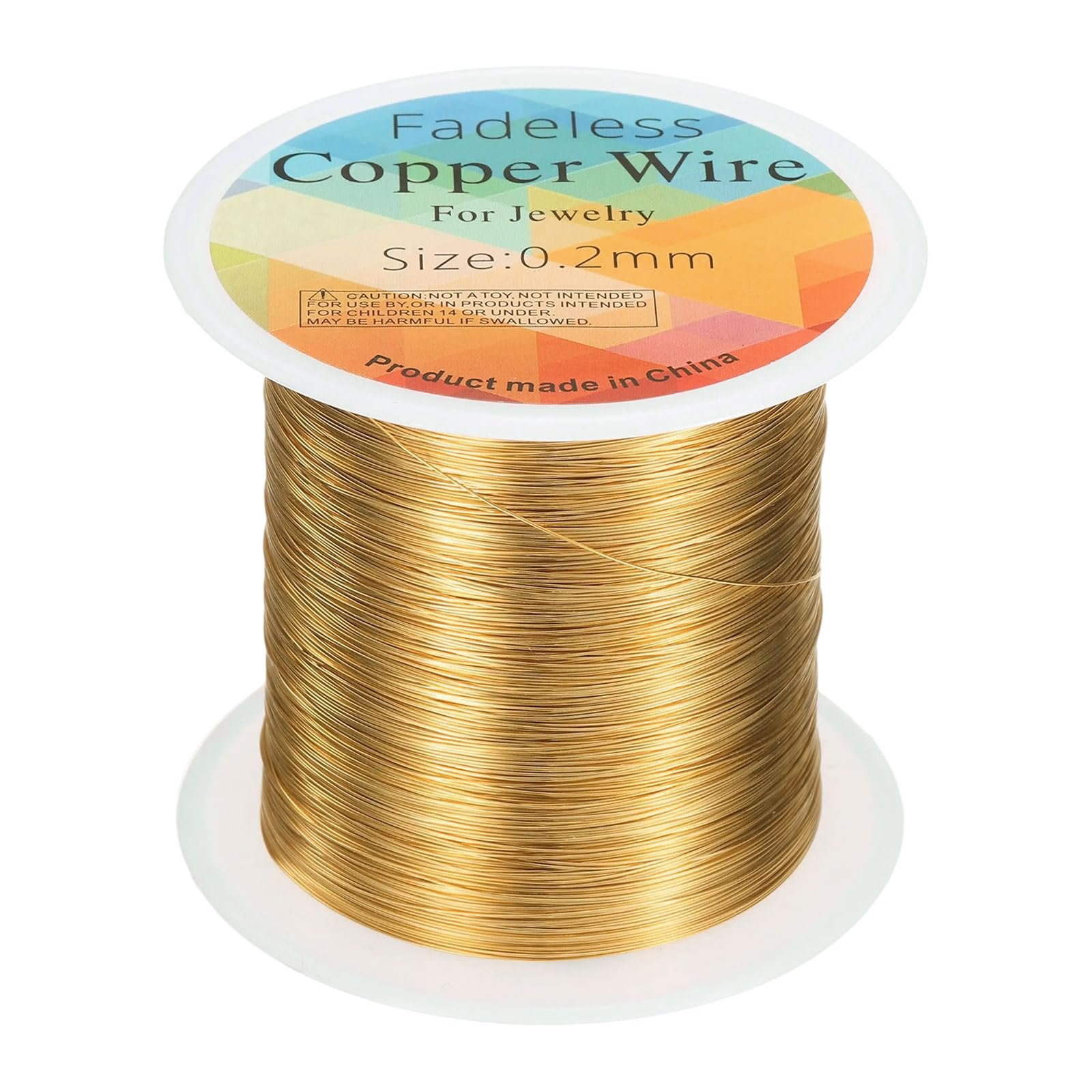 sourcing map Artistic Wire 328ft Length 32 Gauge Copper Craft Jewelry Wrapping Wire Tarnish Resistant Beading for Jewelry Making Supplies Crafting, Bright Gold