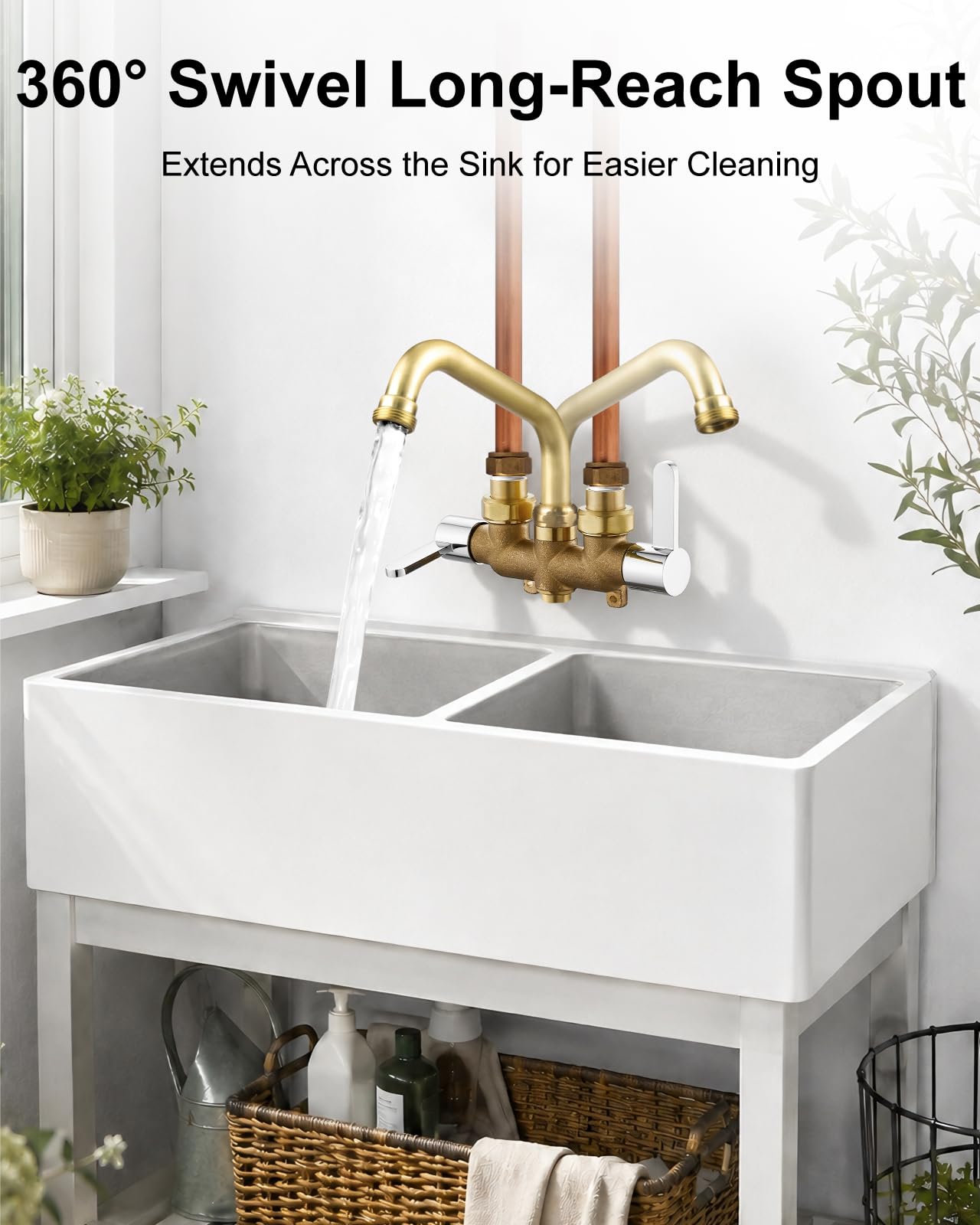 Aolemi Laundry Sink Faucet - Wall Mount Chrome -4 Aolemi Laundry Sink Faucet - Wall Mount Chrome -4