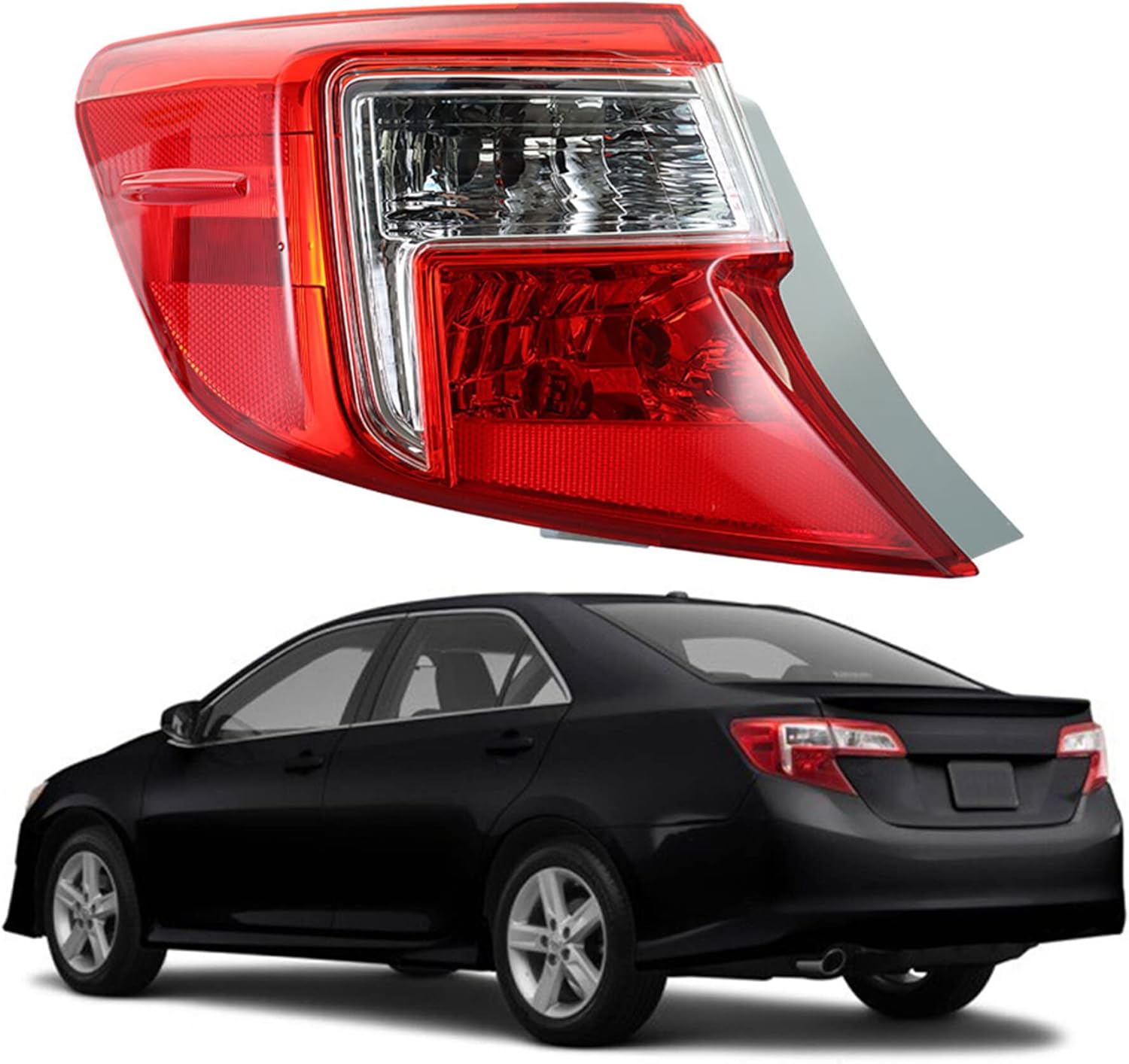 LH Outer Rear Tail Light Replacement for Toyota Camry 2012-2014 Clear Lens Left Driver Side Brake Lamp 8156006470 TO2804114