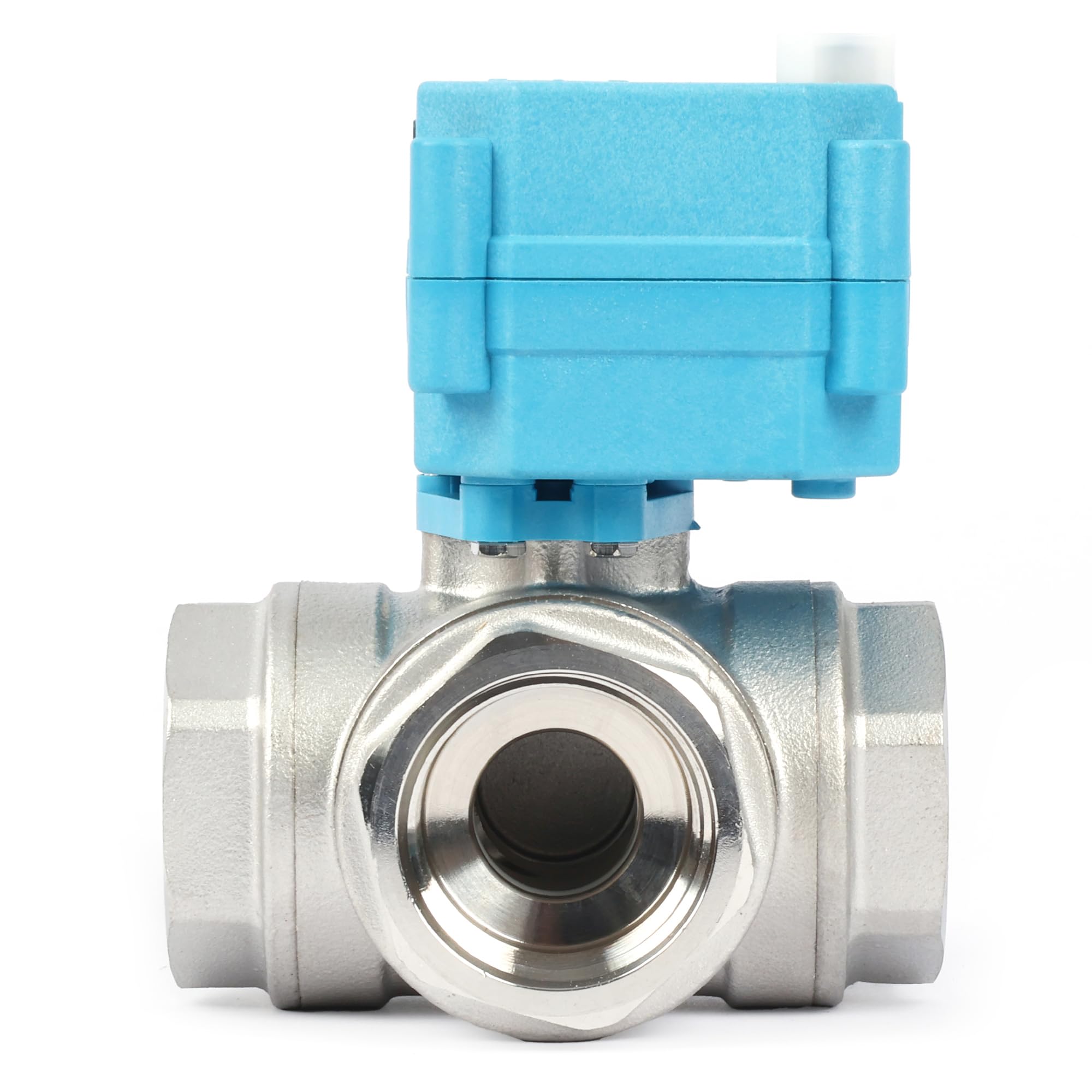 Electric 3 Way Motorized Ball Valve, Heavy Duty Multipurpose L Type Water Shutoff Valve, 3 Way Valve with Manual Function - Image 3