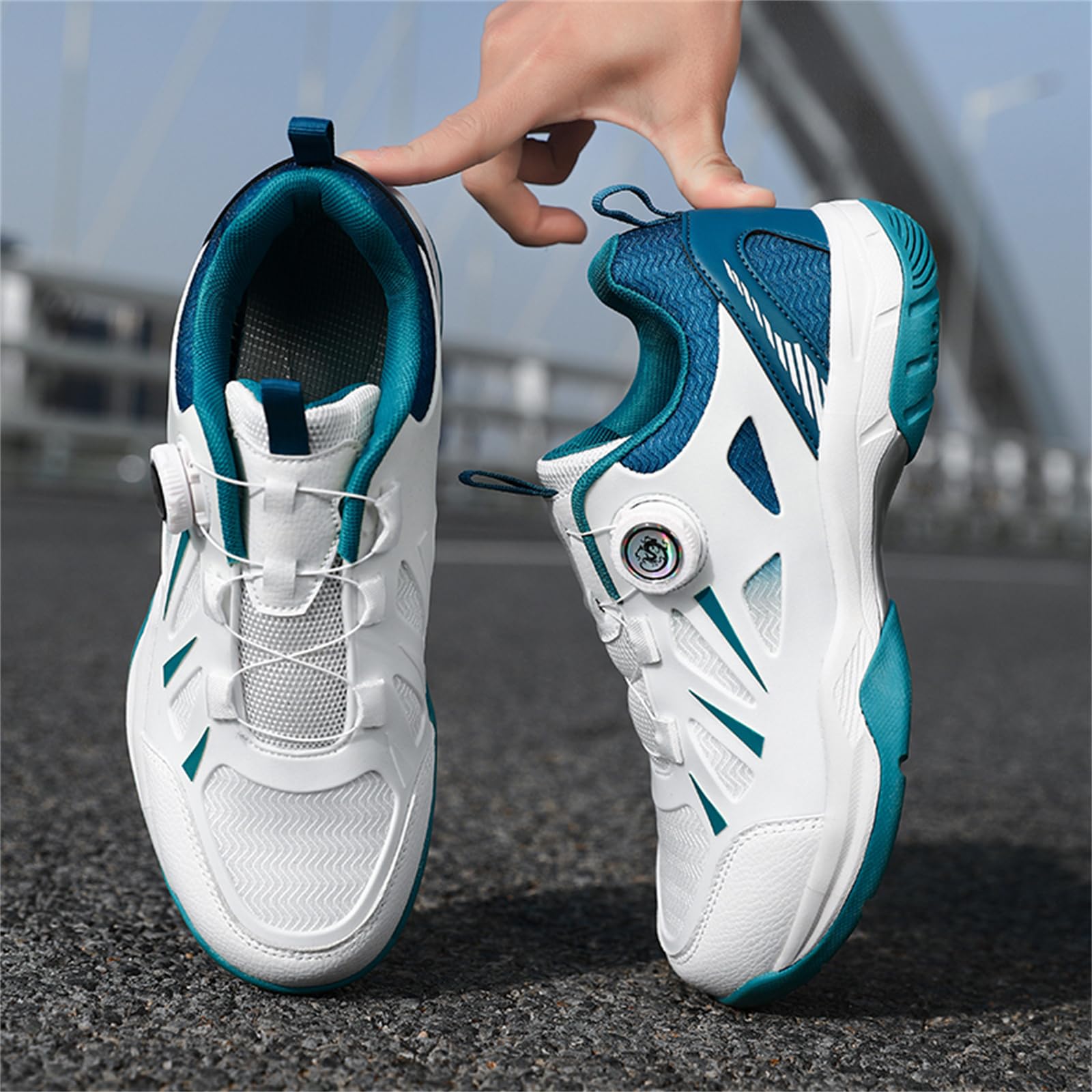 JiuQing Męskie buty do badmintona pickleball tenis buty sportowe lekkie antypoślizgowe buty do fitnessu