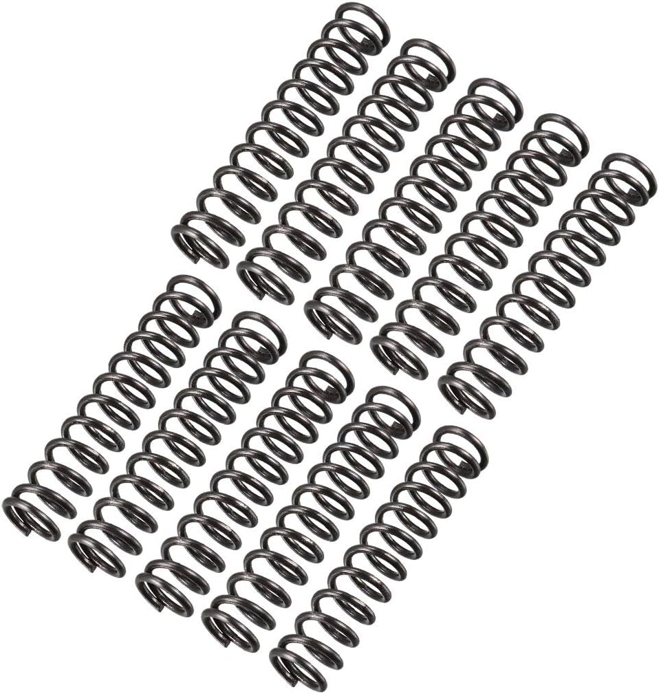 Compression Spring - 1.2mm Wire Dia, 9mm OD, 45mm Free Length Spring Steel Extension Spring,Black,10Pcs