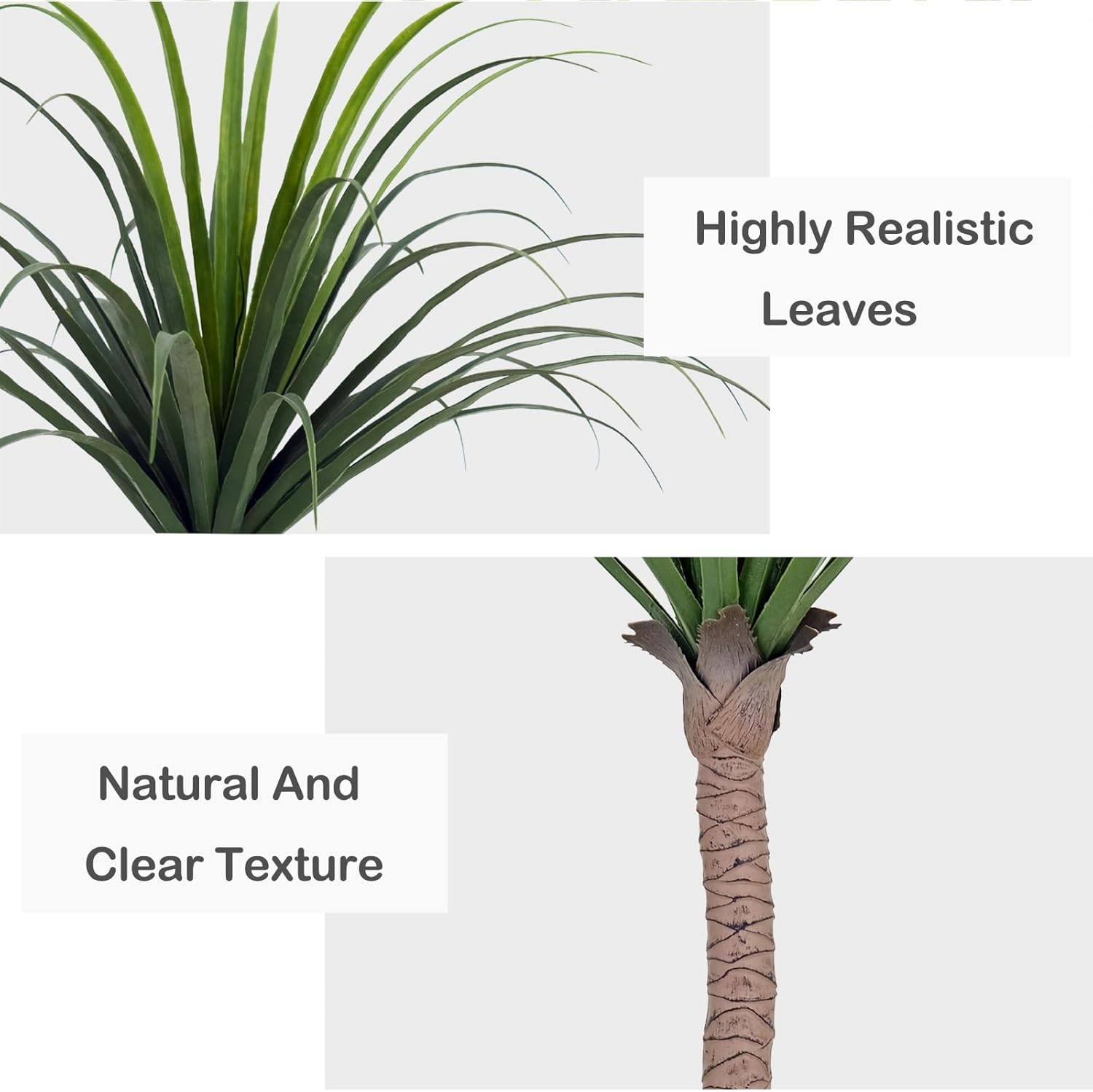 Artificial Dracaena Tree 5ft – Faux Agave Plant with White Tall Planter, Fake Floor Plant in Pot for Home, Office & Living Room Décor