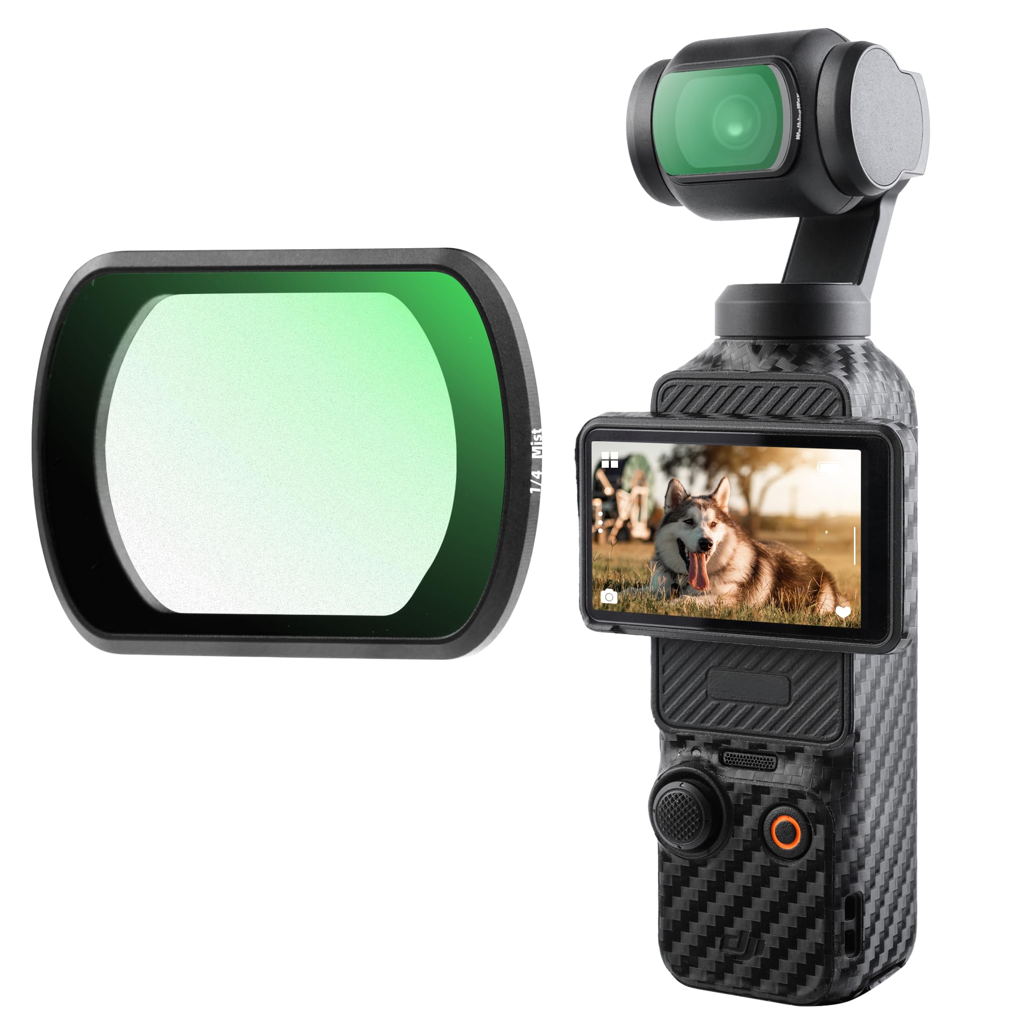 Walking Way Black Diffusion 1/4 Mist Filters for DJI Osmo Pocket 3, Dreamy Cinematic Mist Lens Effect Filters Ultra Slim Frame & HD Optical for DJI