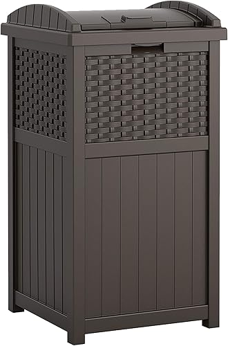Miniatura 5 de Suncast Paquete de basura de resina para exteriores de 30 galones y armario de almacenamiento base