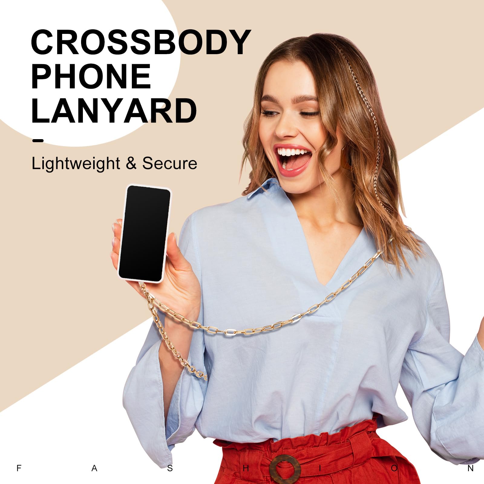 Ecation 2 x Handy-Umhängeband, universelle Crossbody-Handykette/Schlüsselband, leichte Crossbody-Telefonschlaufe und Handy-Handgelenkschlaufe mit 2 x Handy-Halteband für Damen, Einkaufen, Reisen